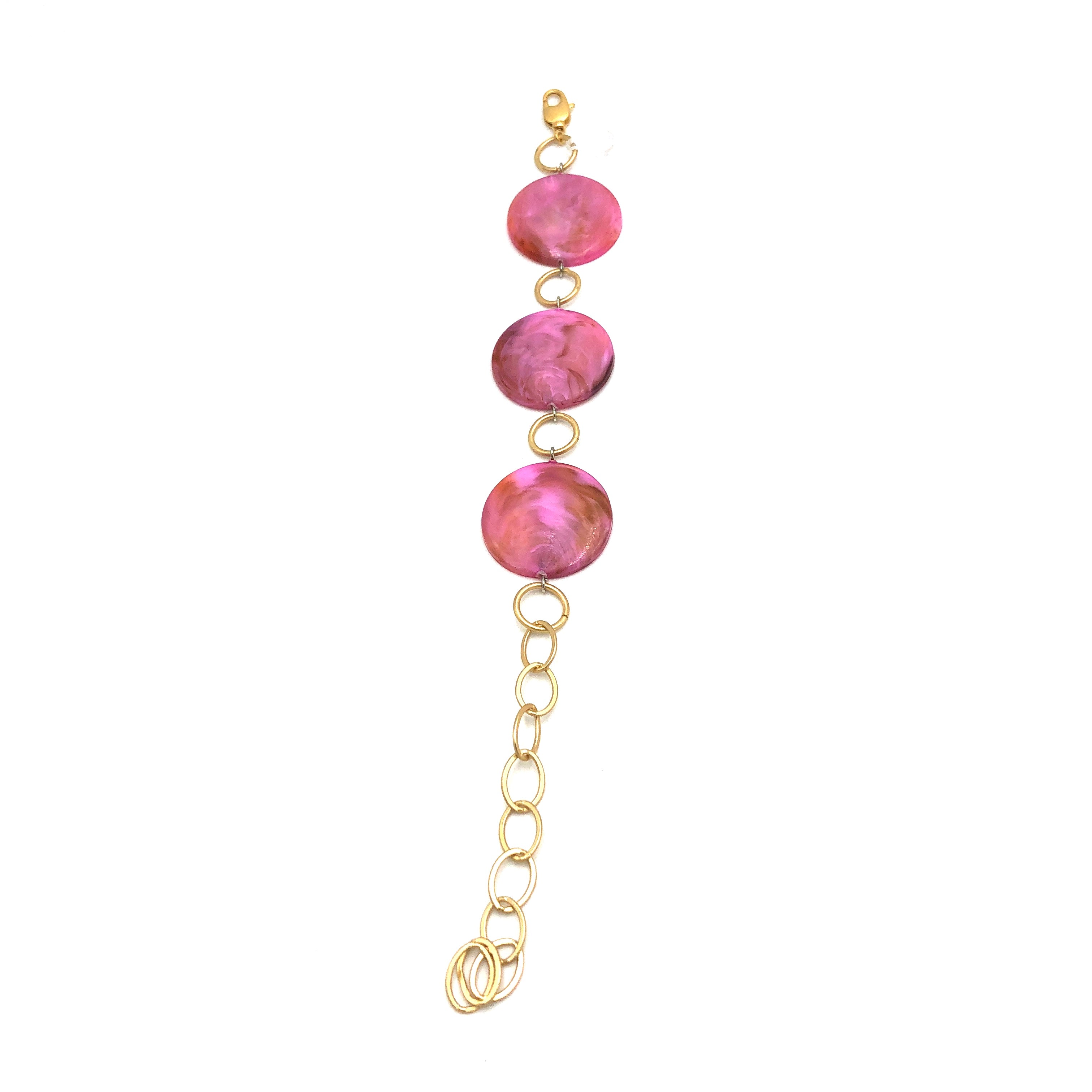 lucite pink stations bracelet