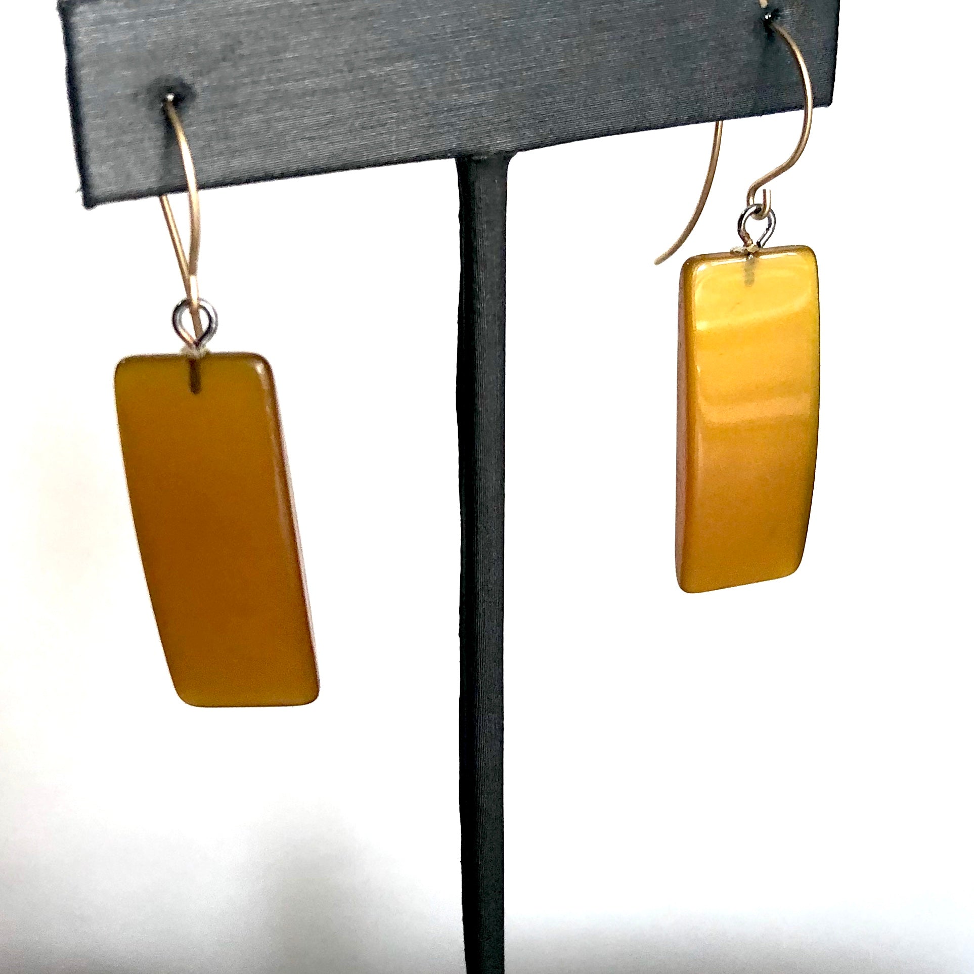 mustard moonglow earrigs