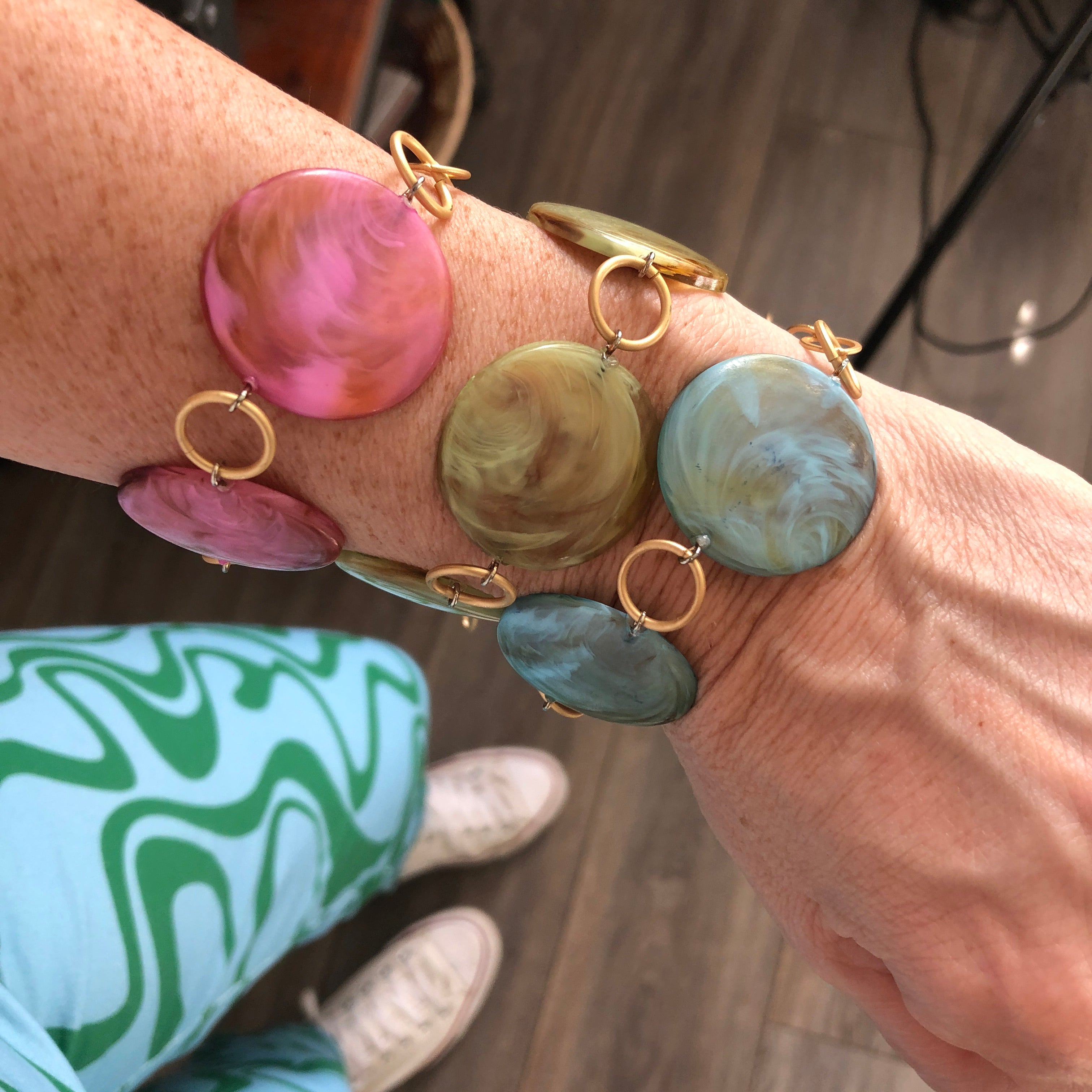 Rose Marbled Stations Bracelet