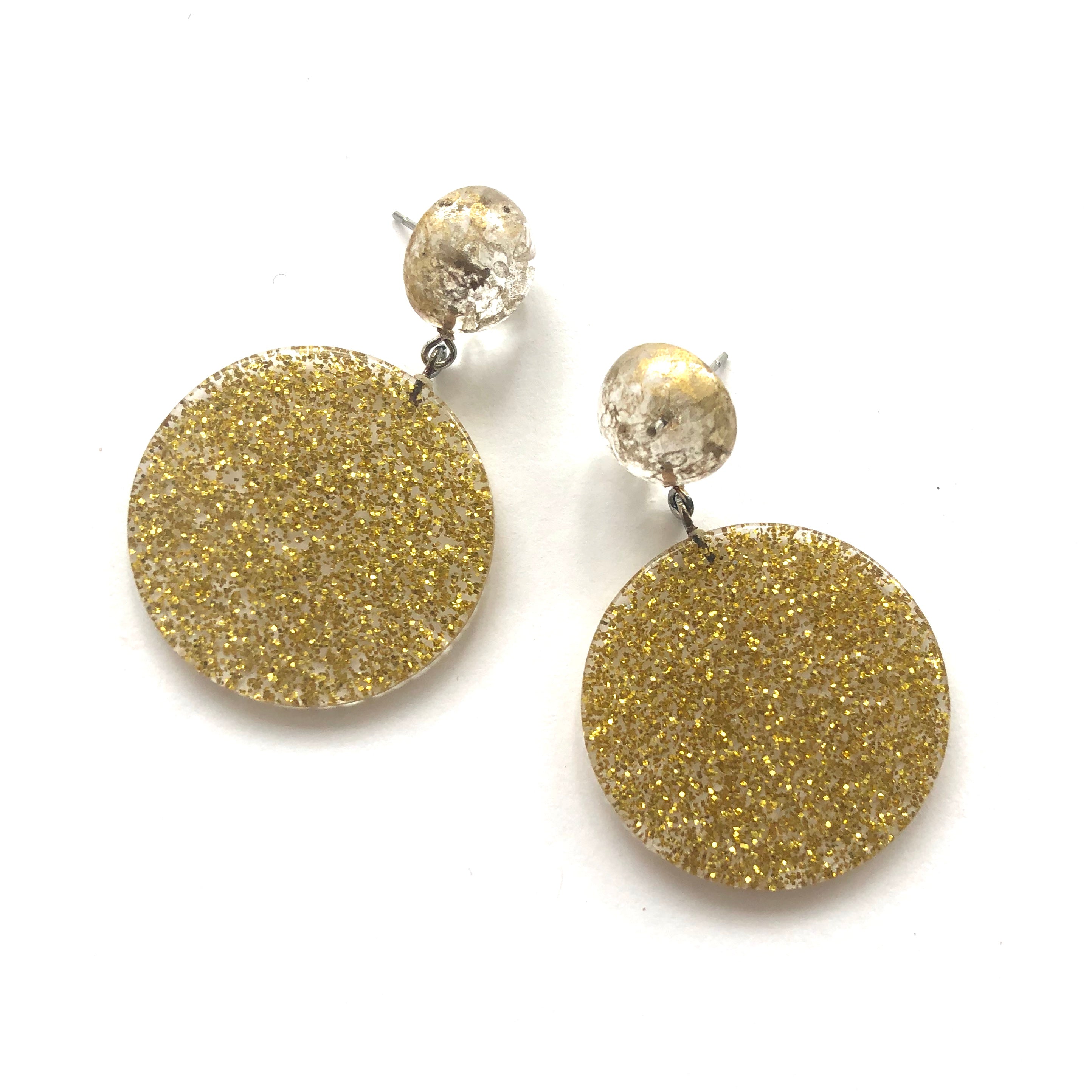 gold glitter earrings