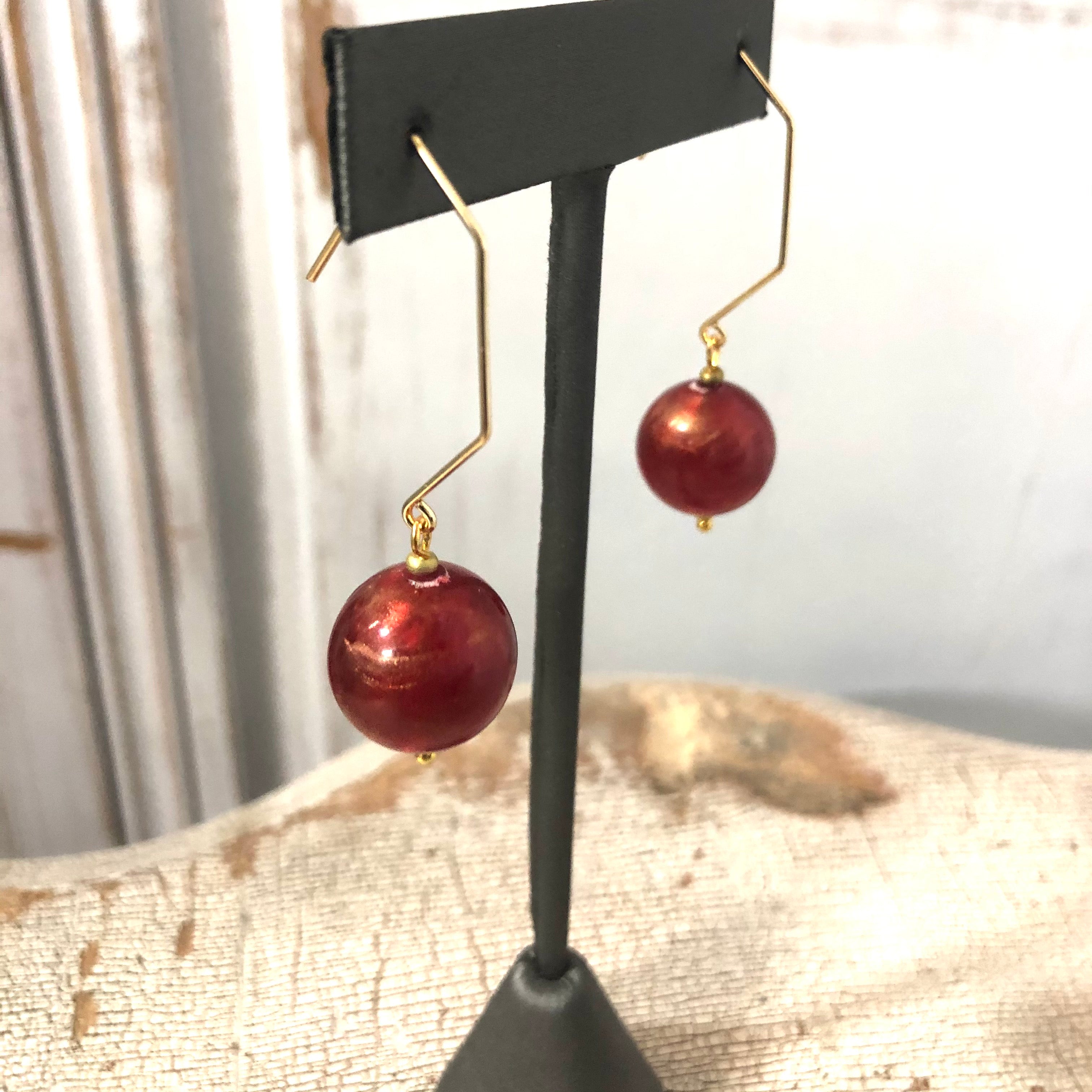 ruby gold earrings