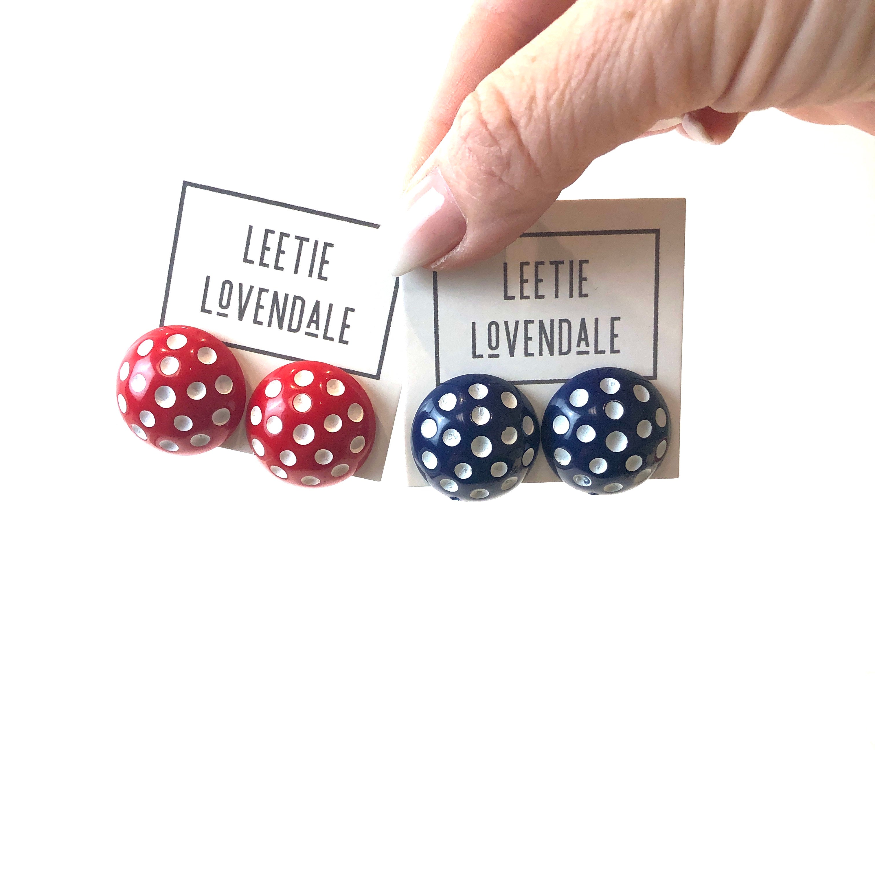 retro earrings polka dot