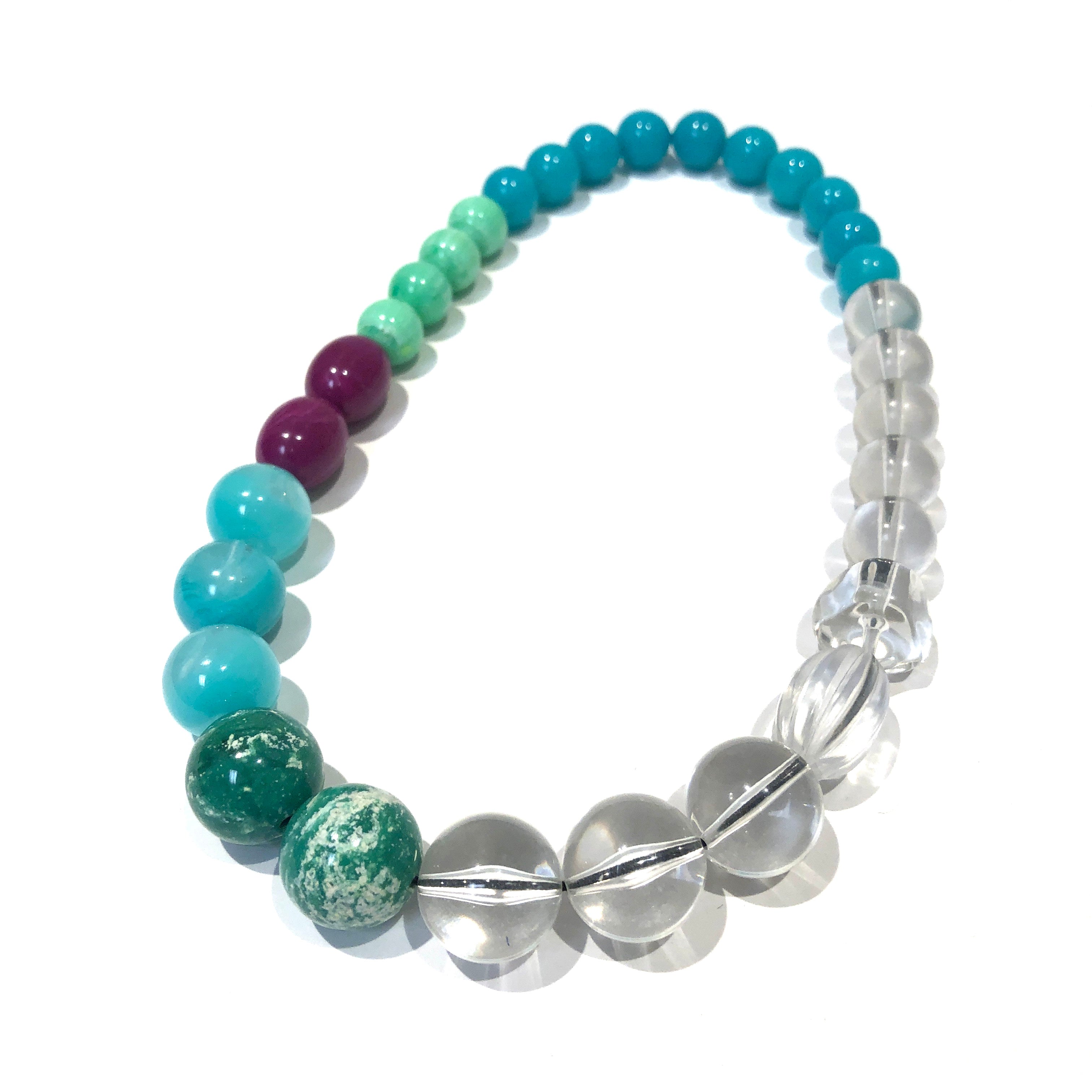 clear necklace with color