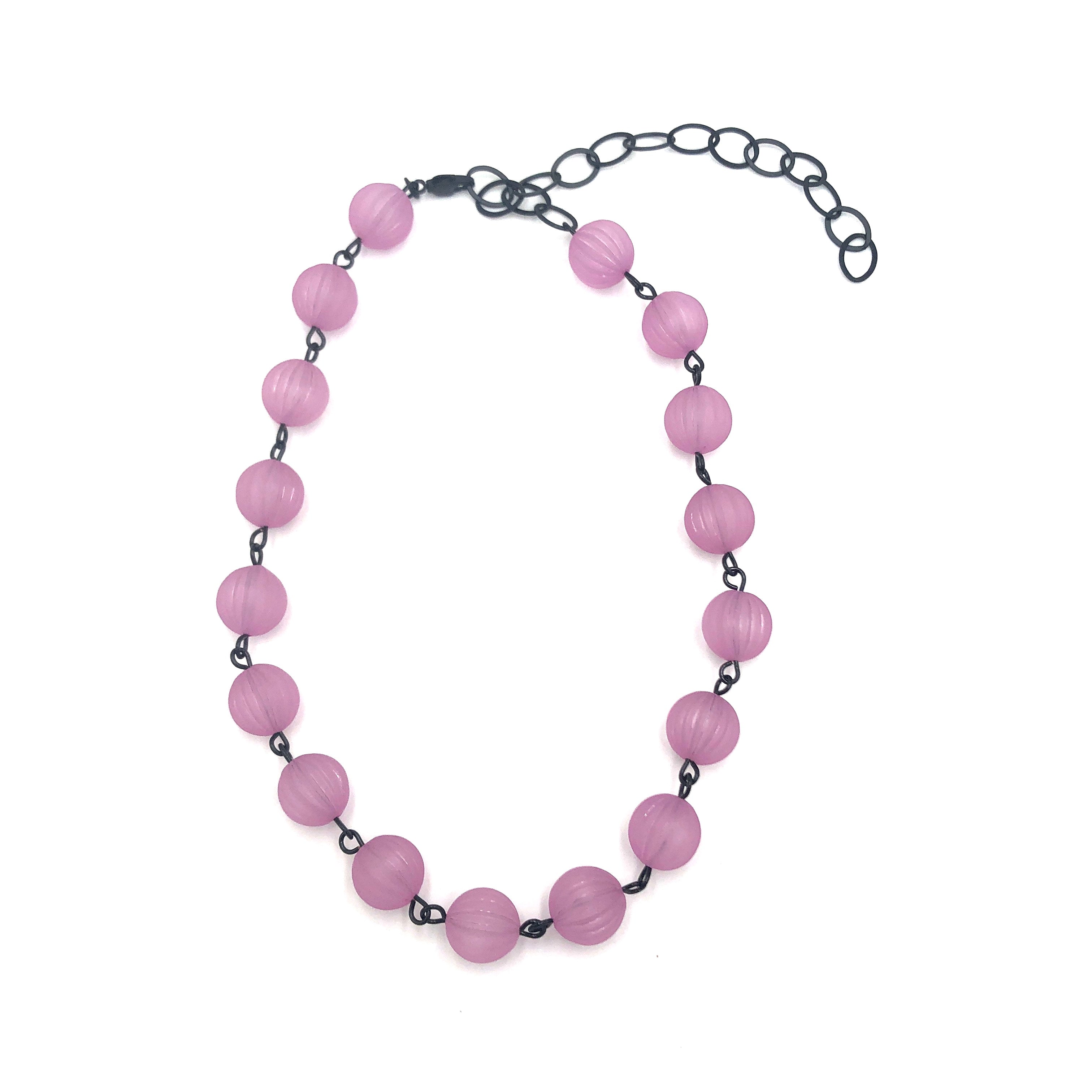 light purple beaded necklace