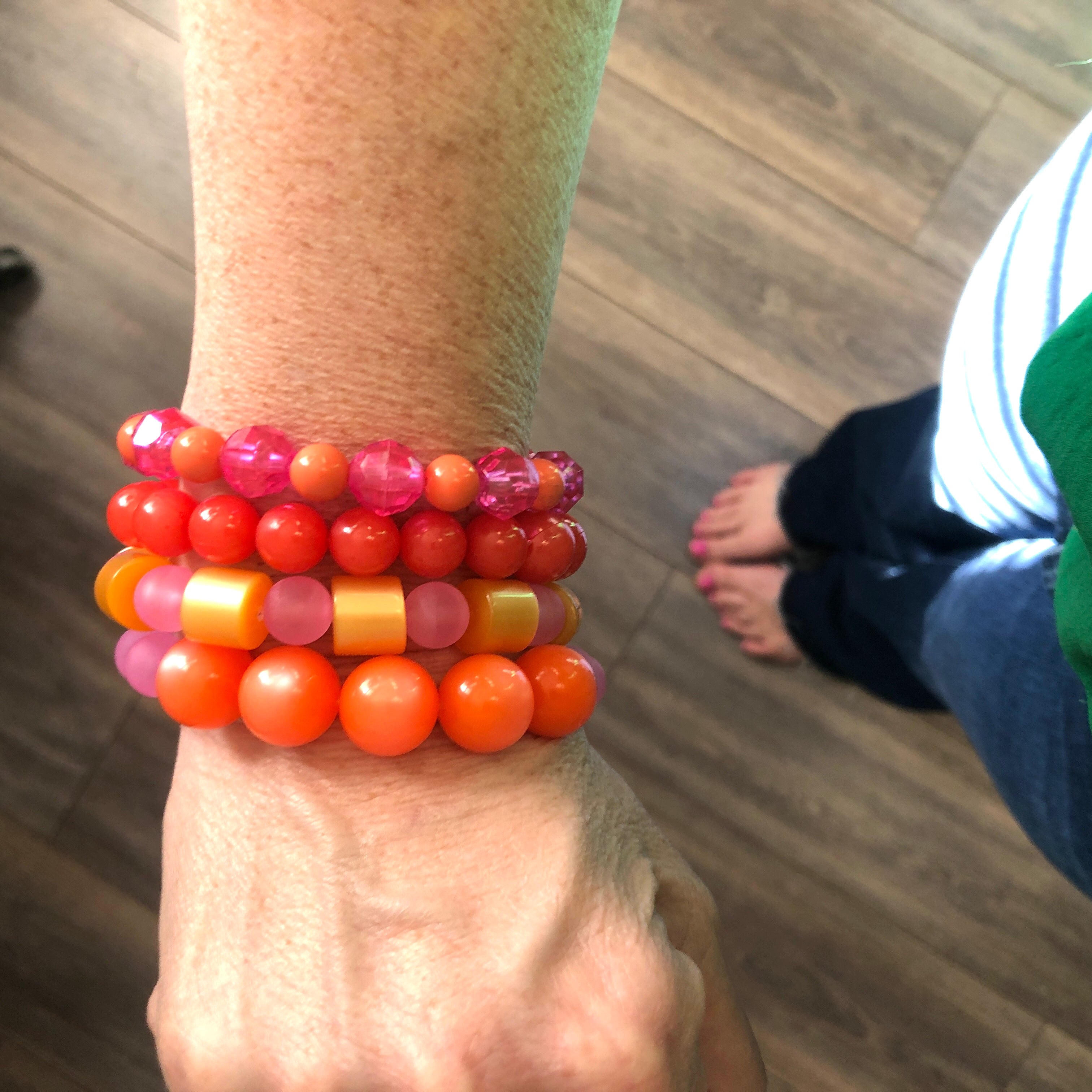 bright colored bracelets