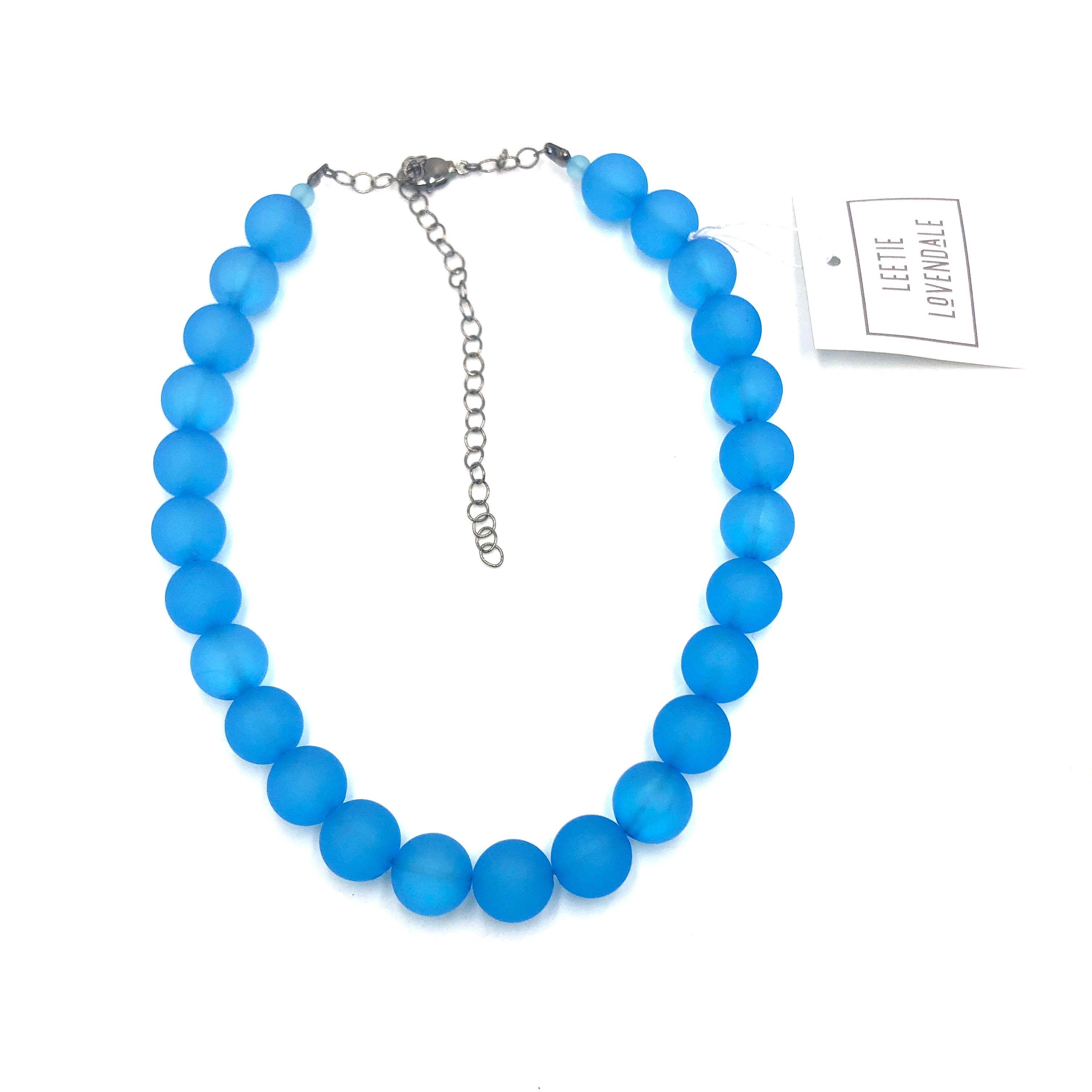 blue beaded necklace