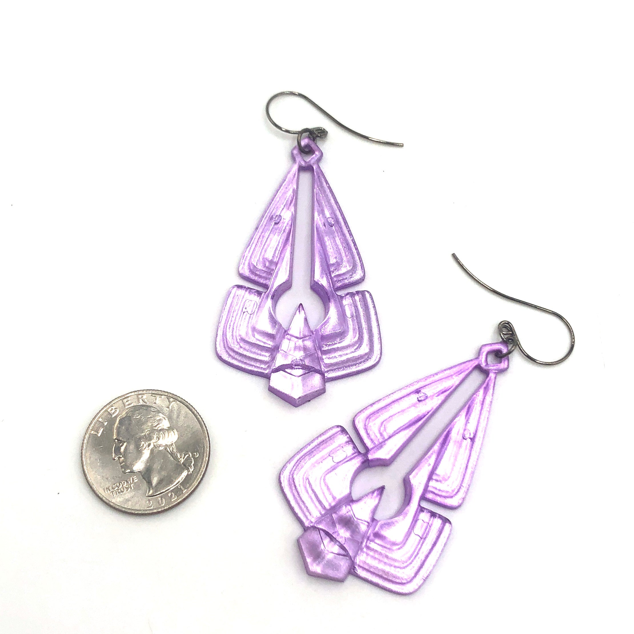 Lilac Glow Triad Earrings