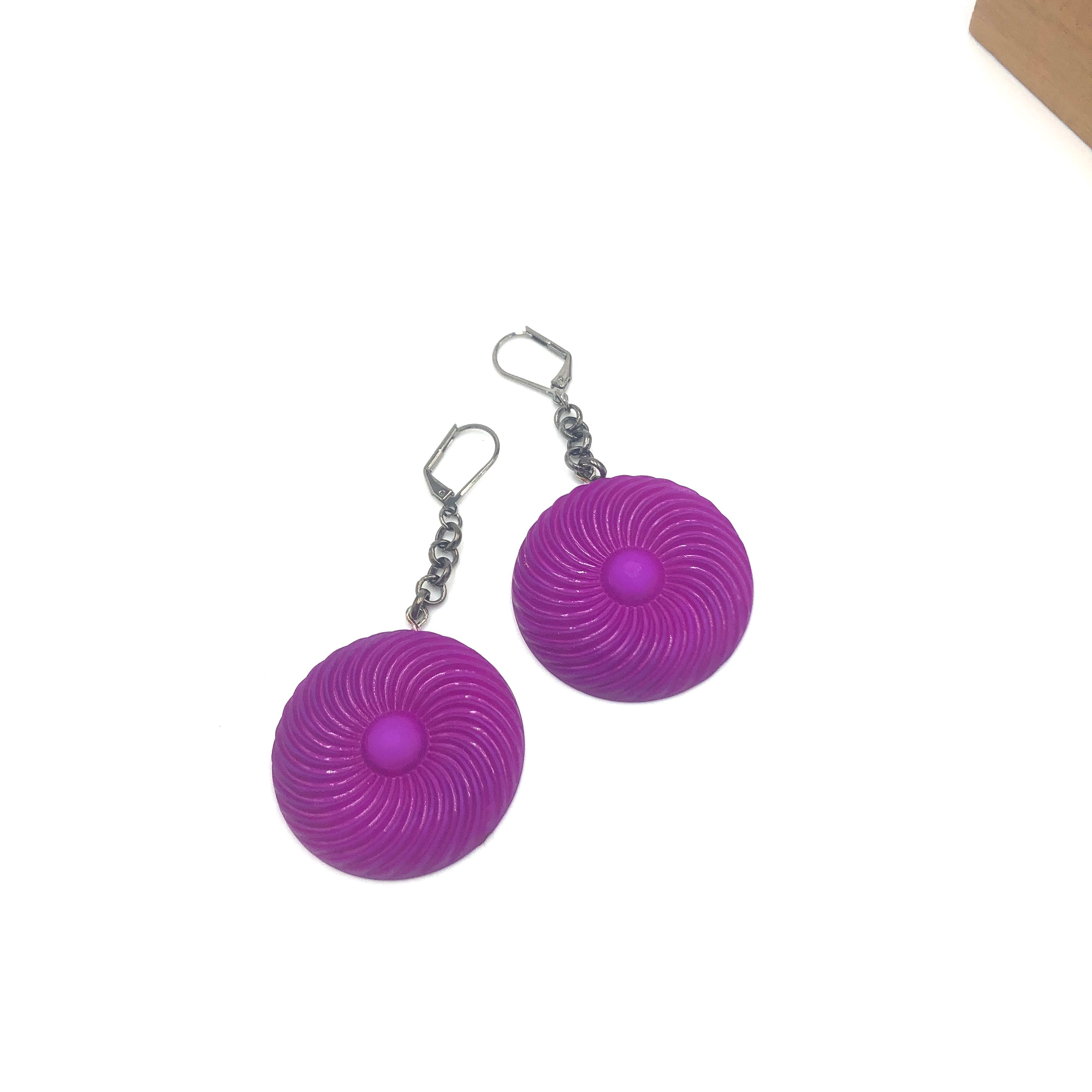 purple chain earrings