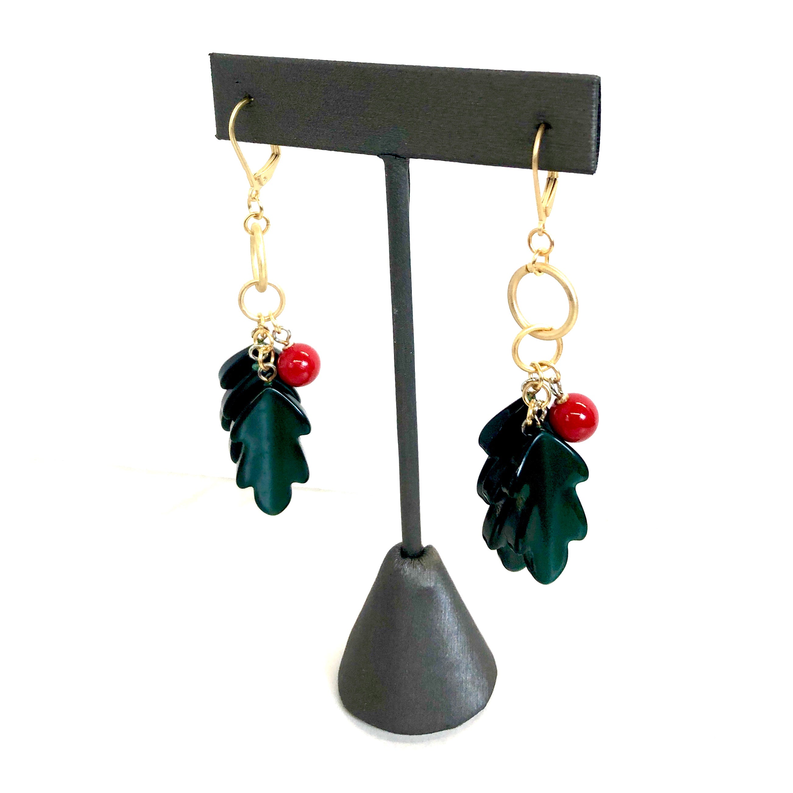 vintage holly earrings