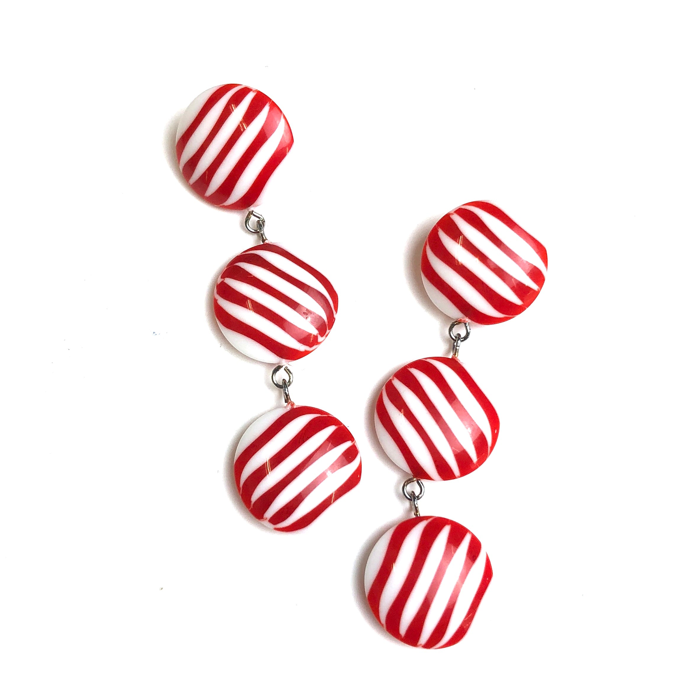 red white earrings