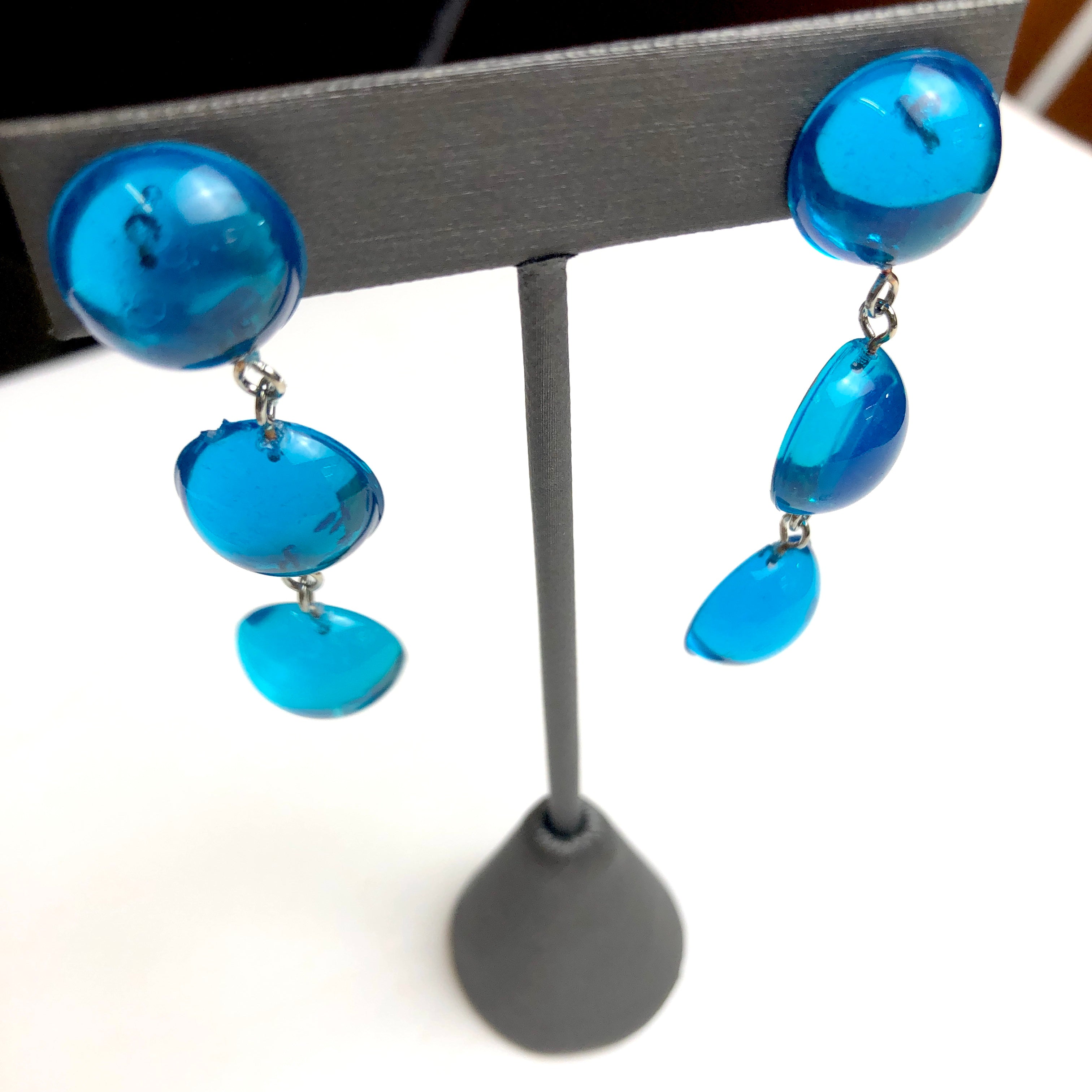 blue lucite earrings