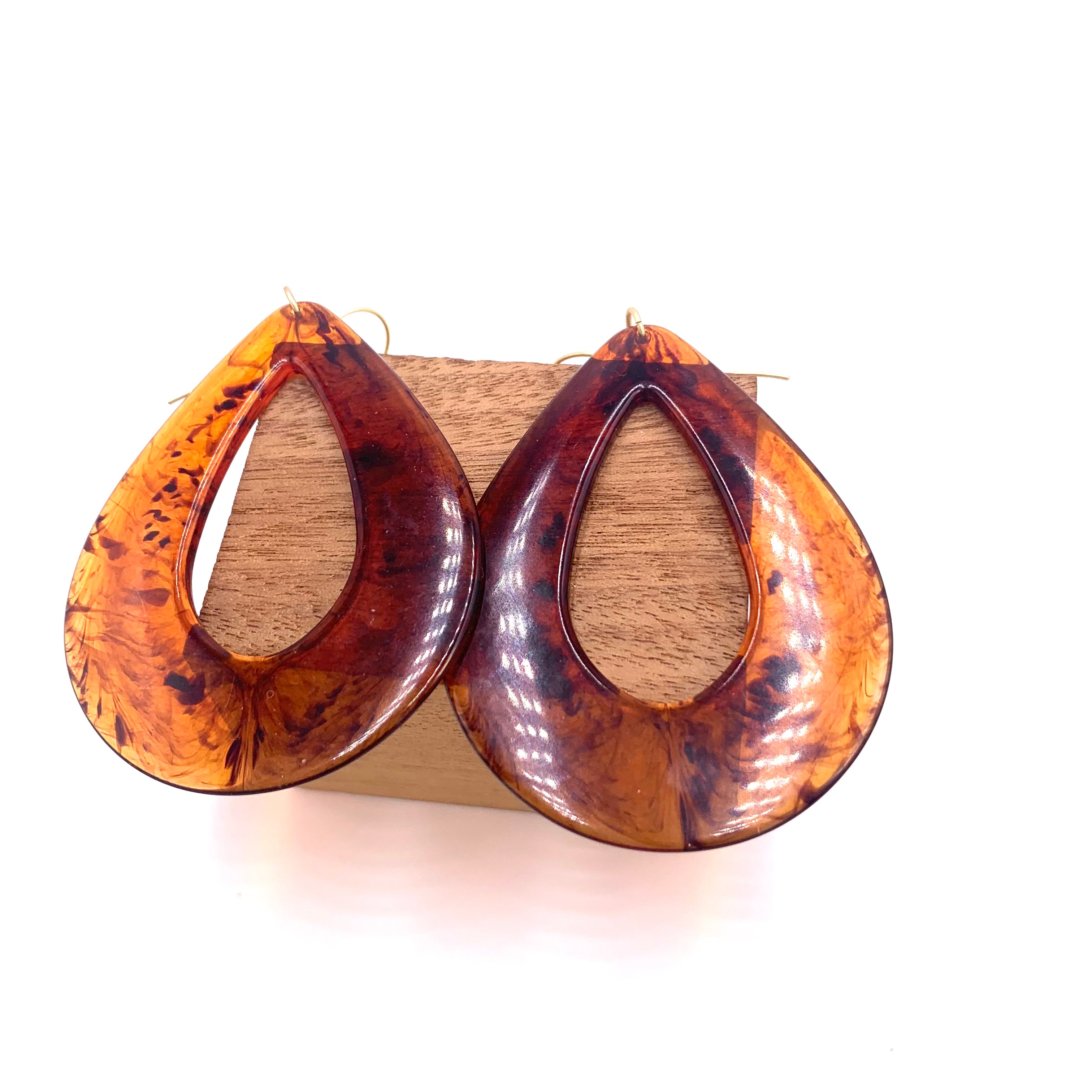 Tortoise Jumbo Teardrop Earrings