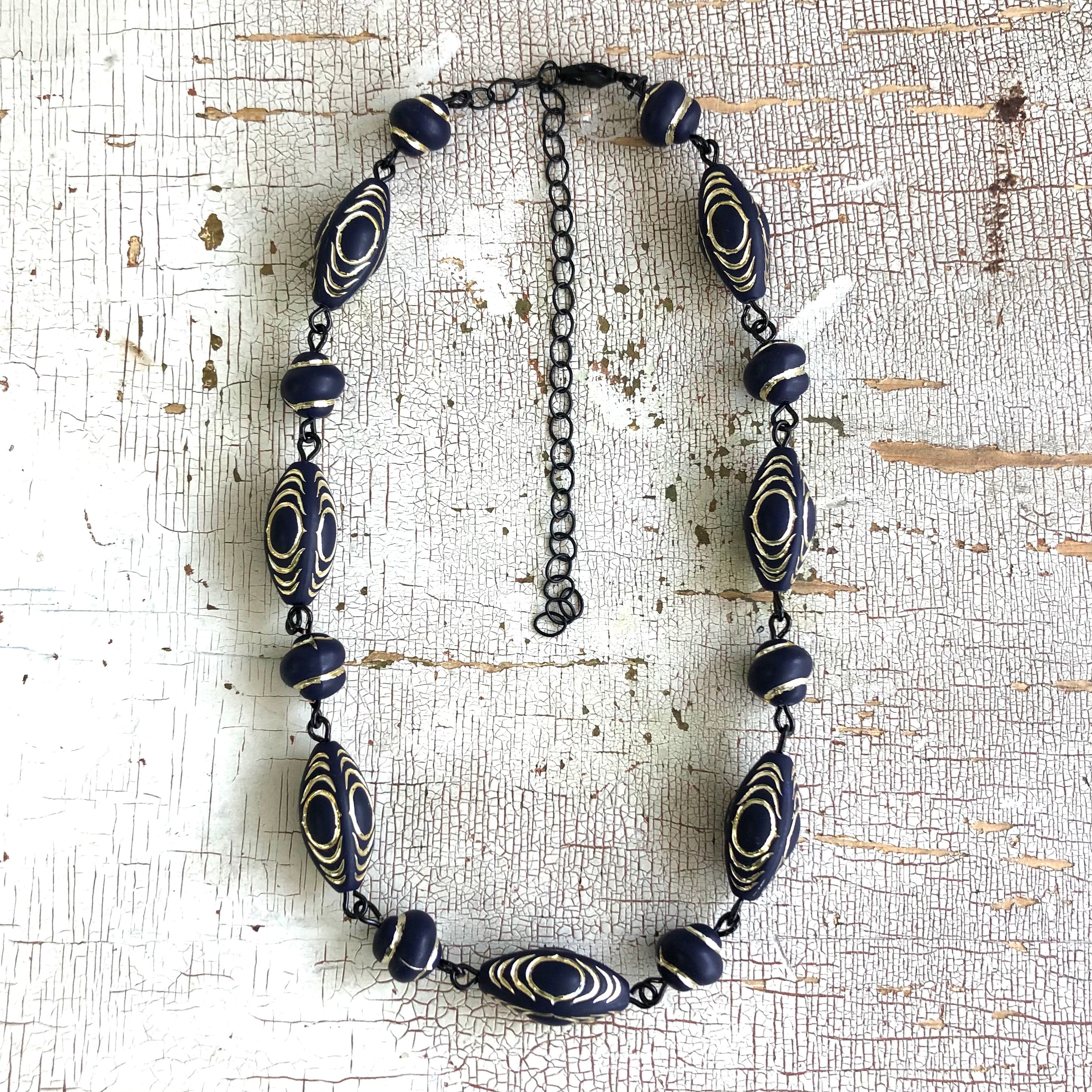 Navy Blue & Gold Lame&