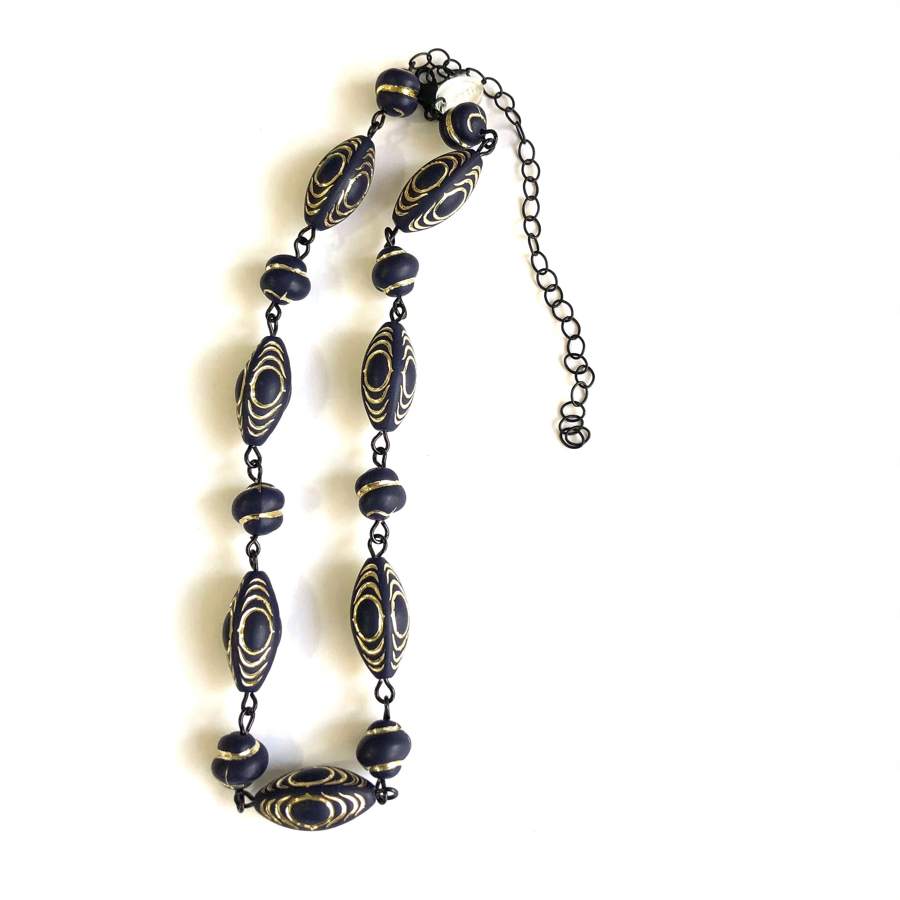 Navy Blue & Gold Lame&