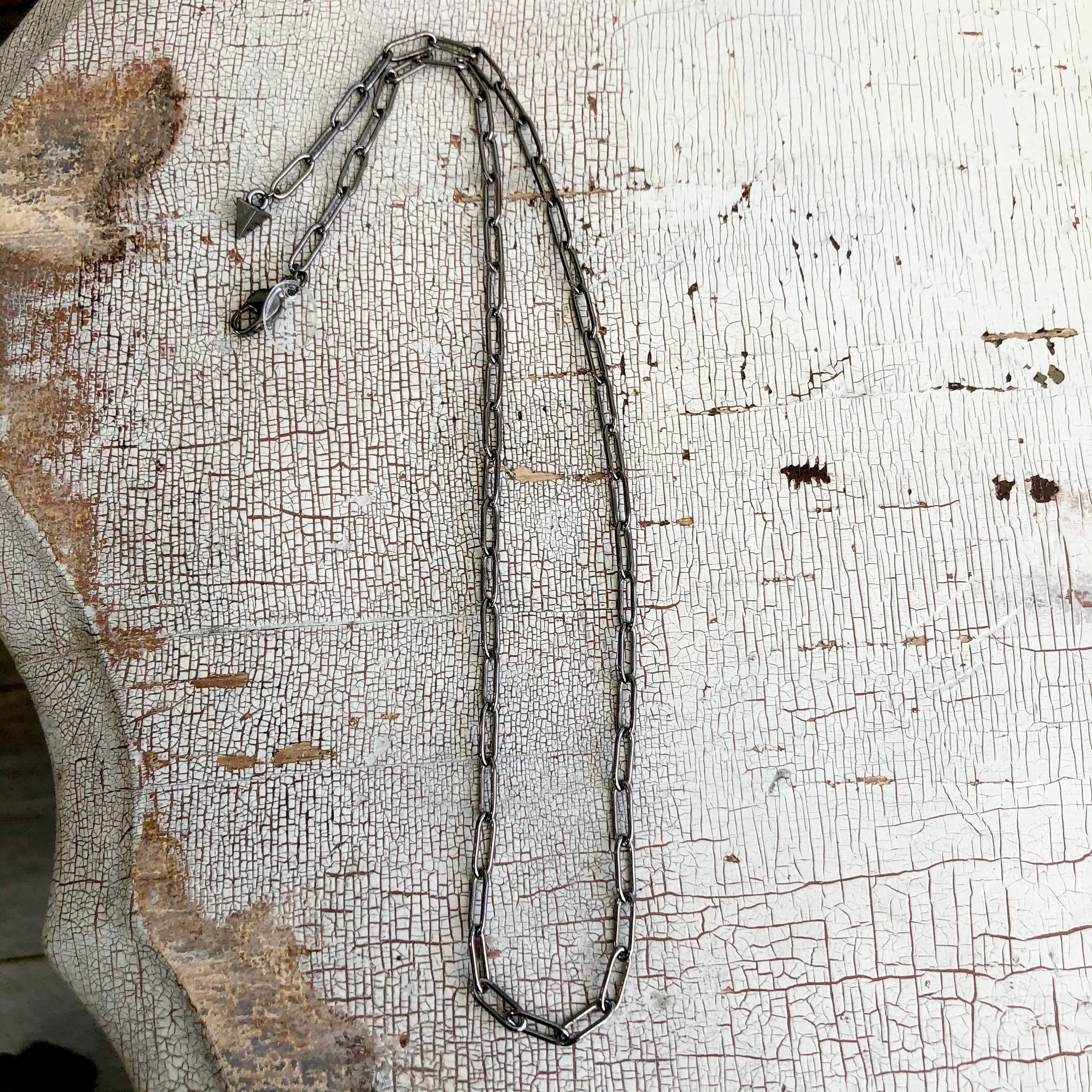 gun metal chain necklace