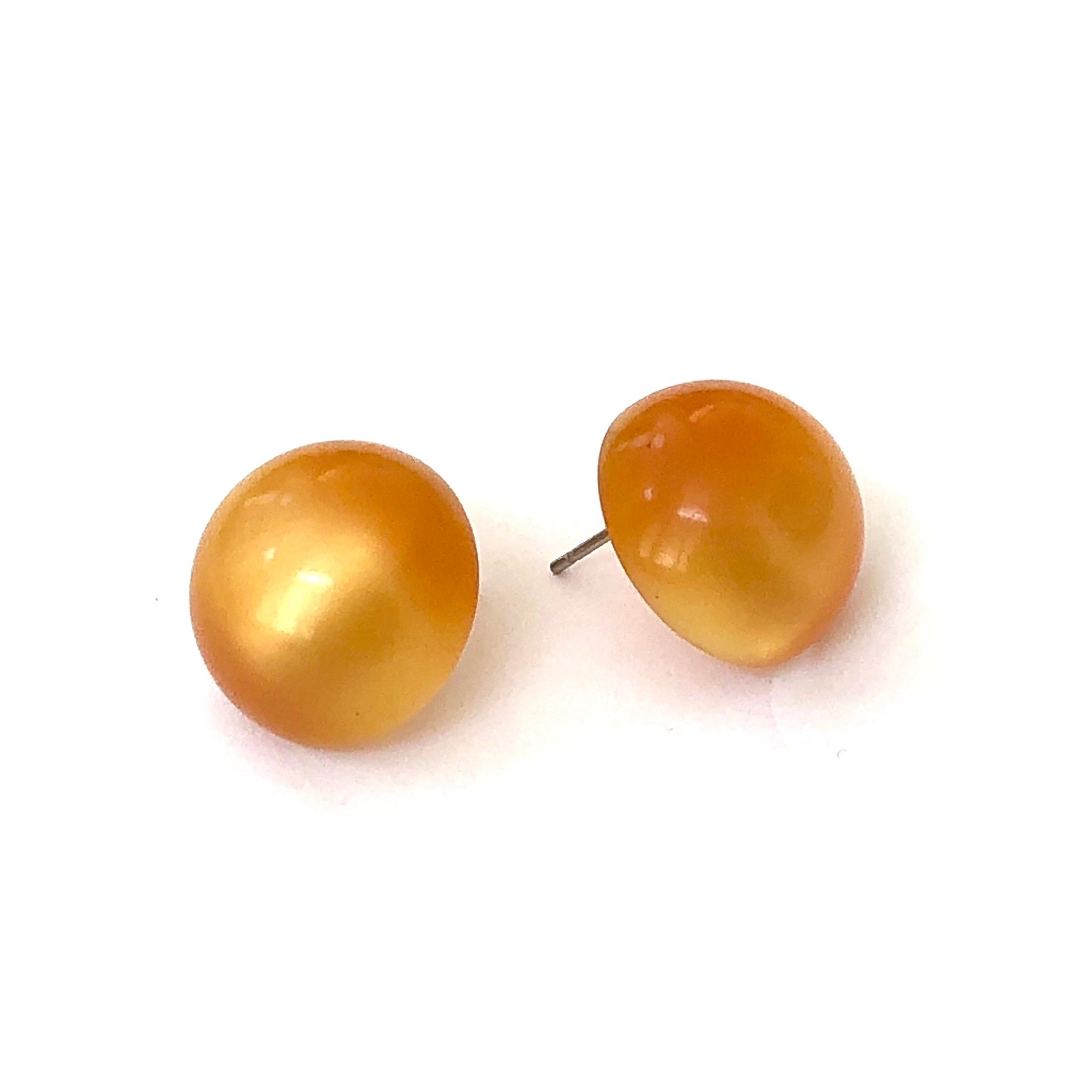 button, orange, earring