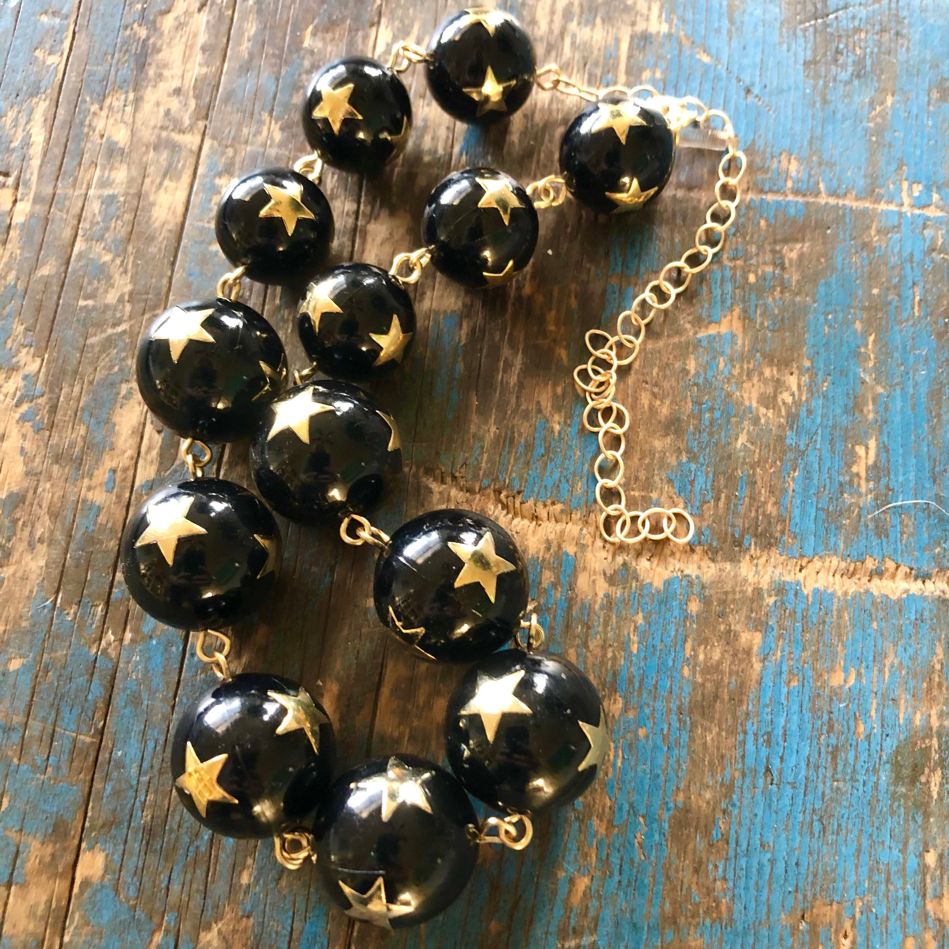 chunky black star necklace
