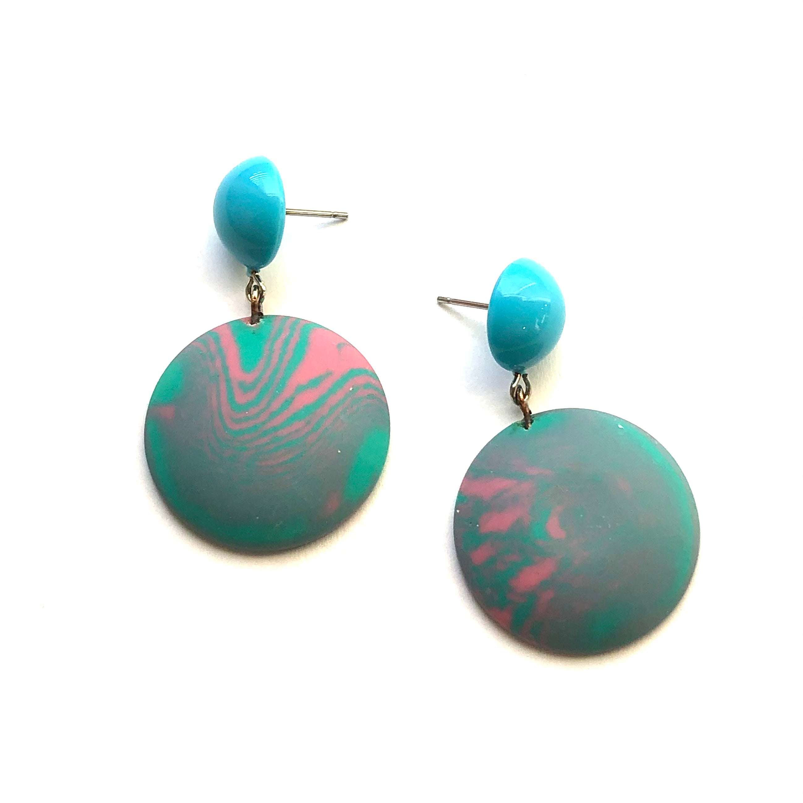vintage plastic green earrings