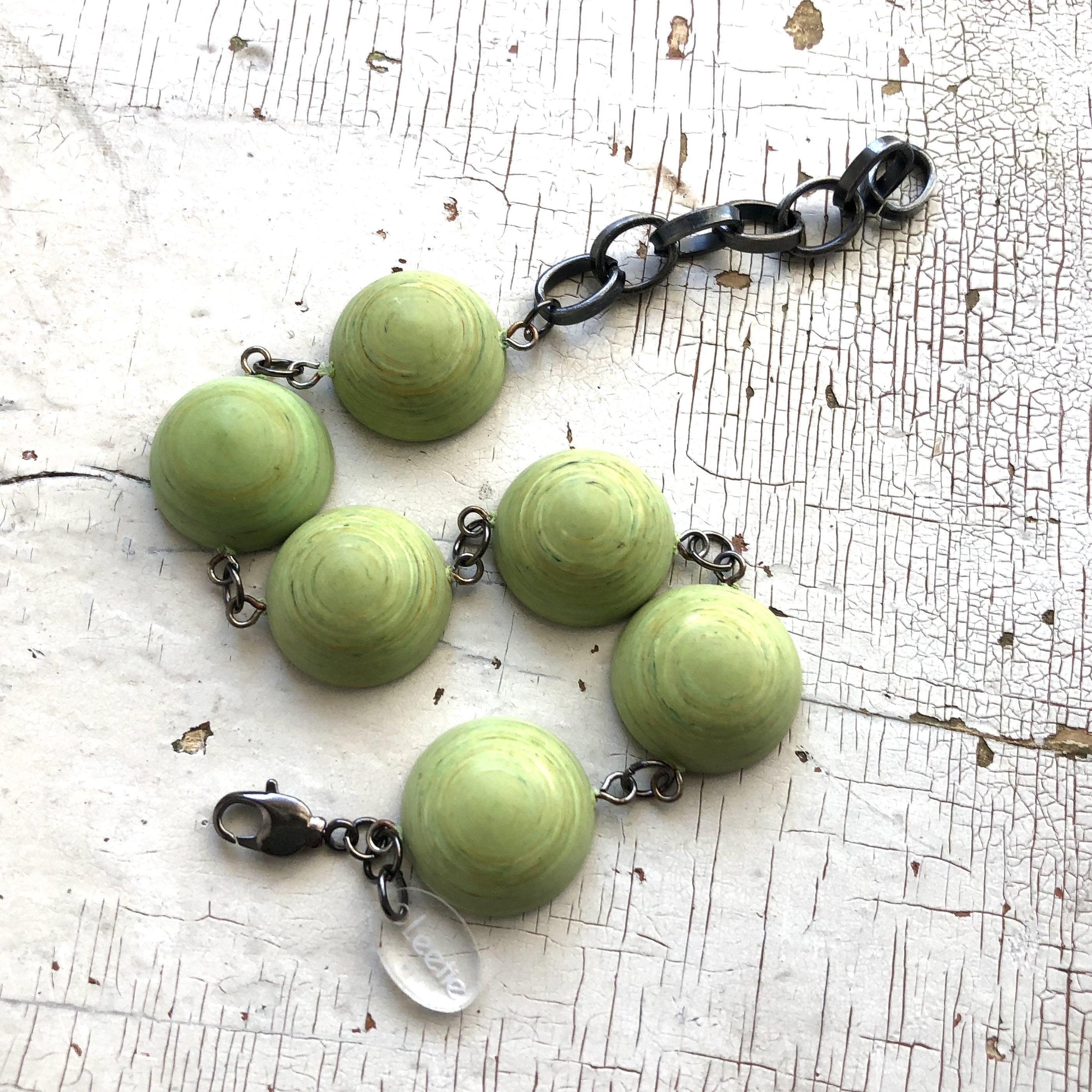 peridot green stations bracelet
