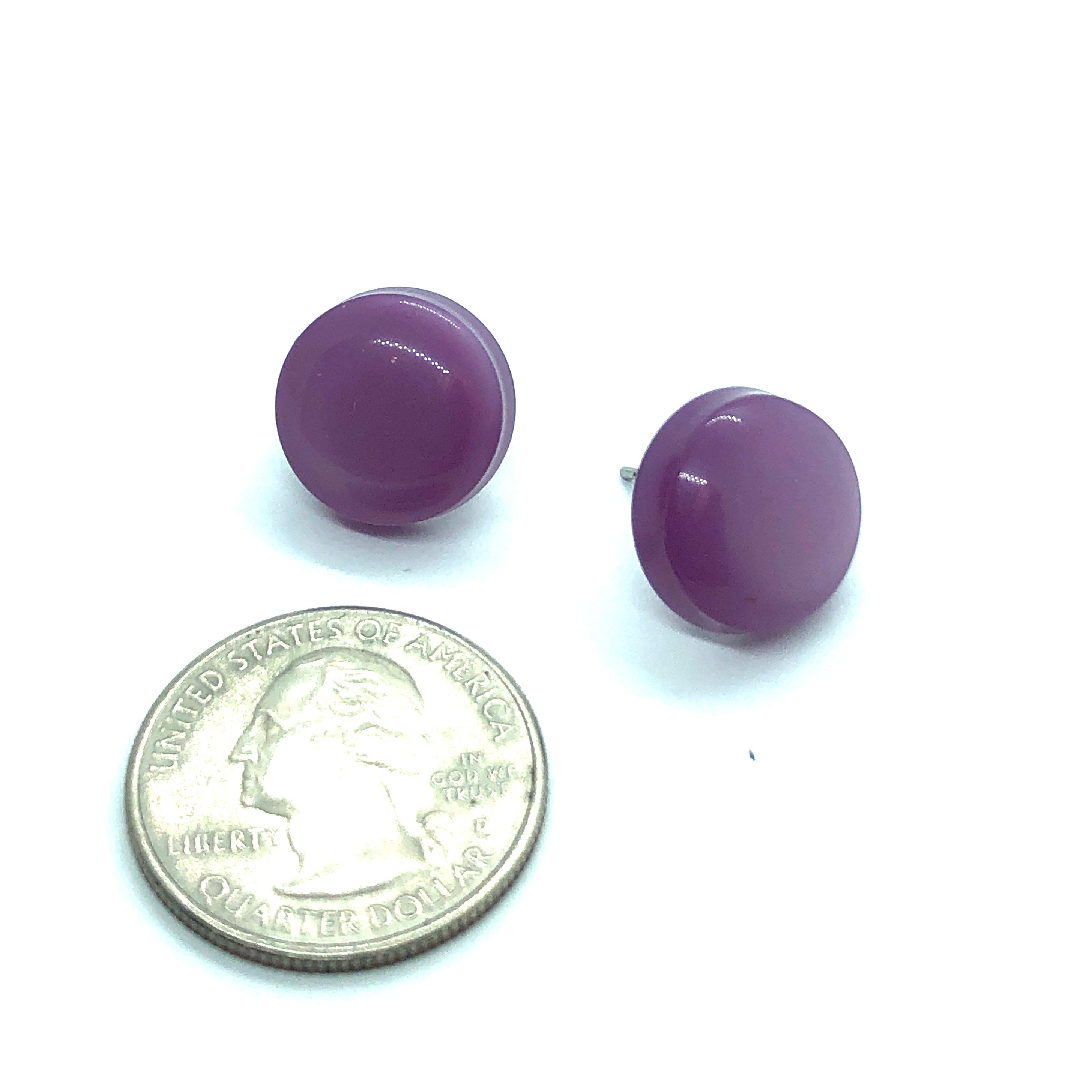 lavender disc studs