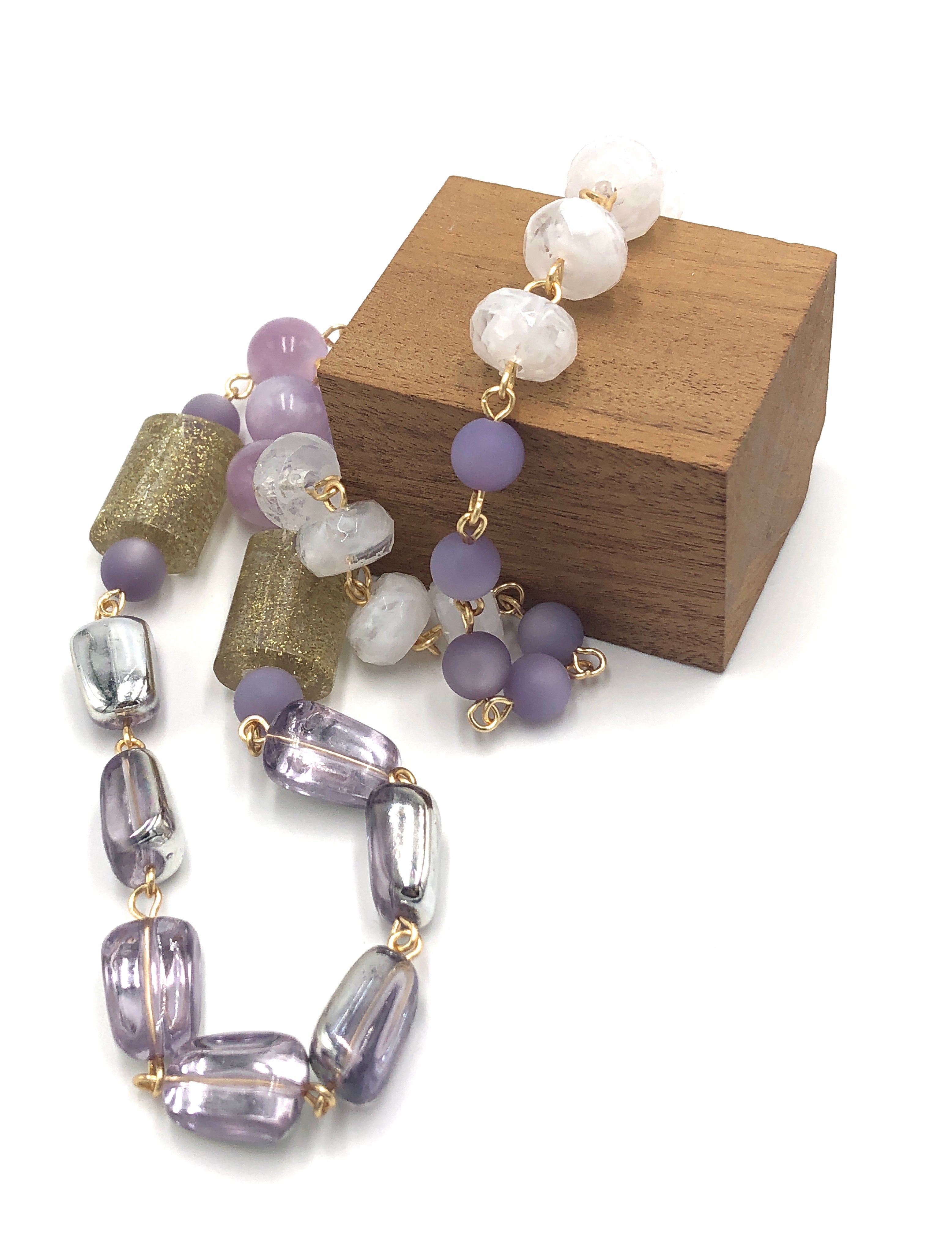 beaded lavender necklace