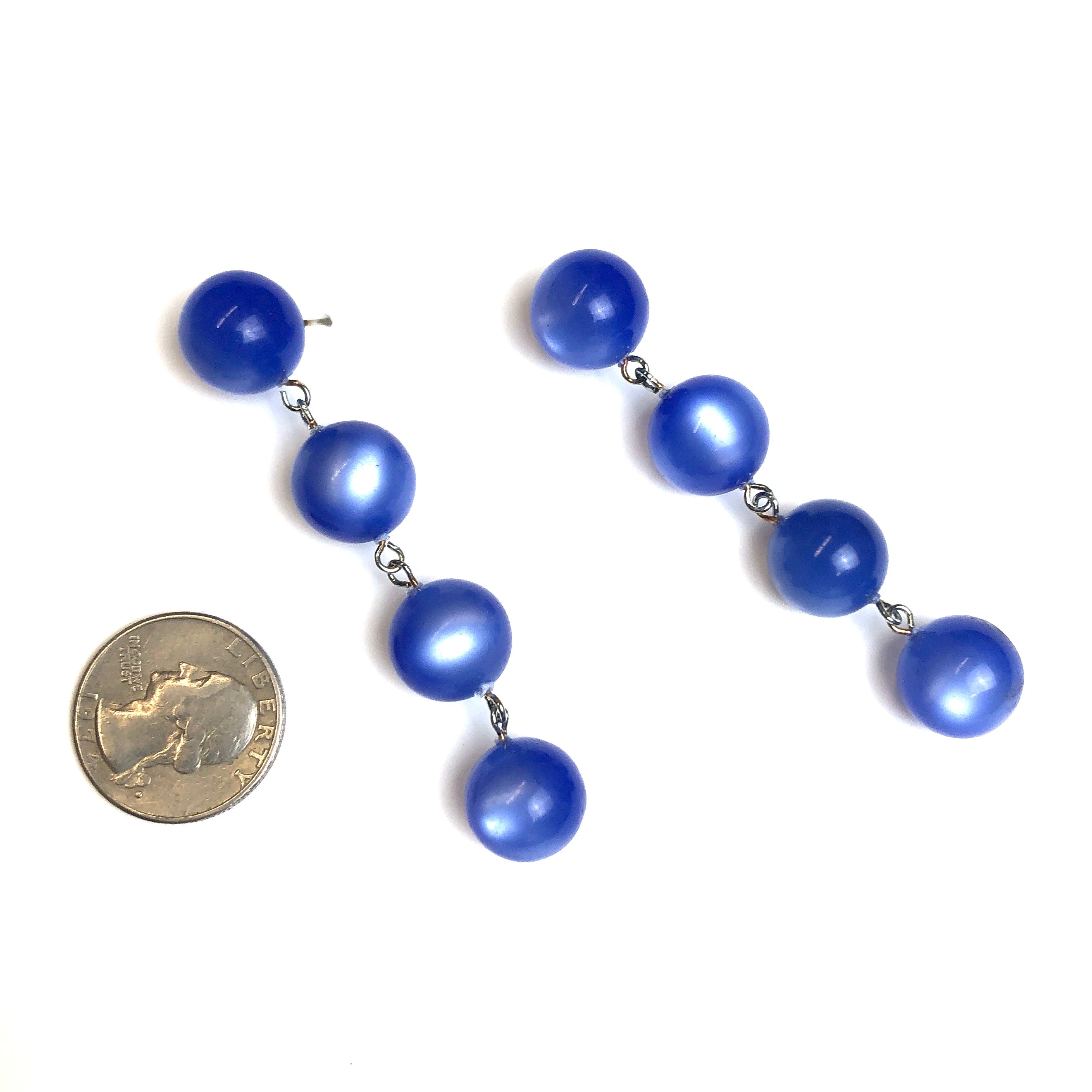 blue moonglow statement earrings