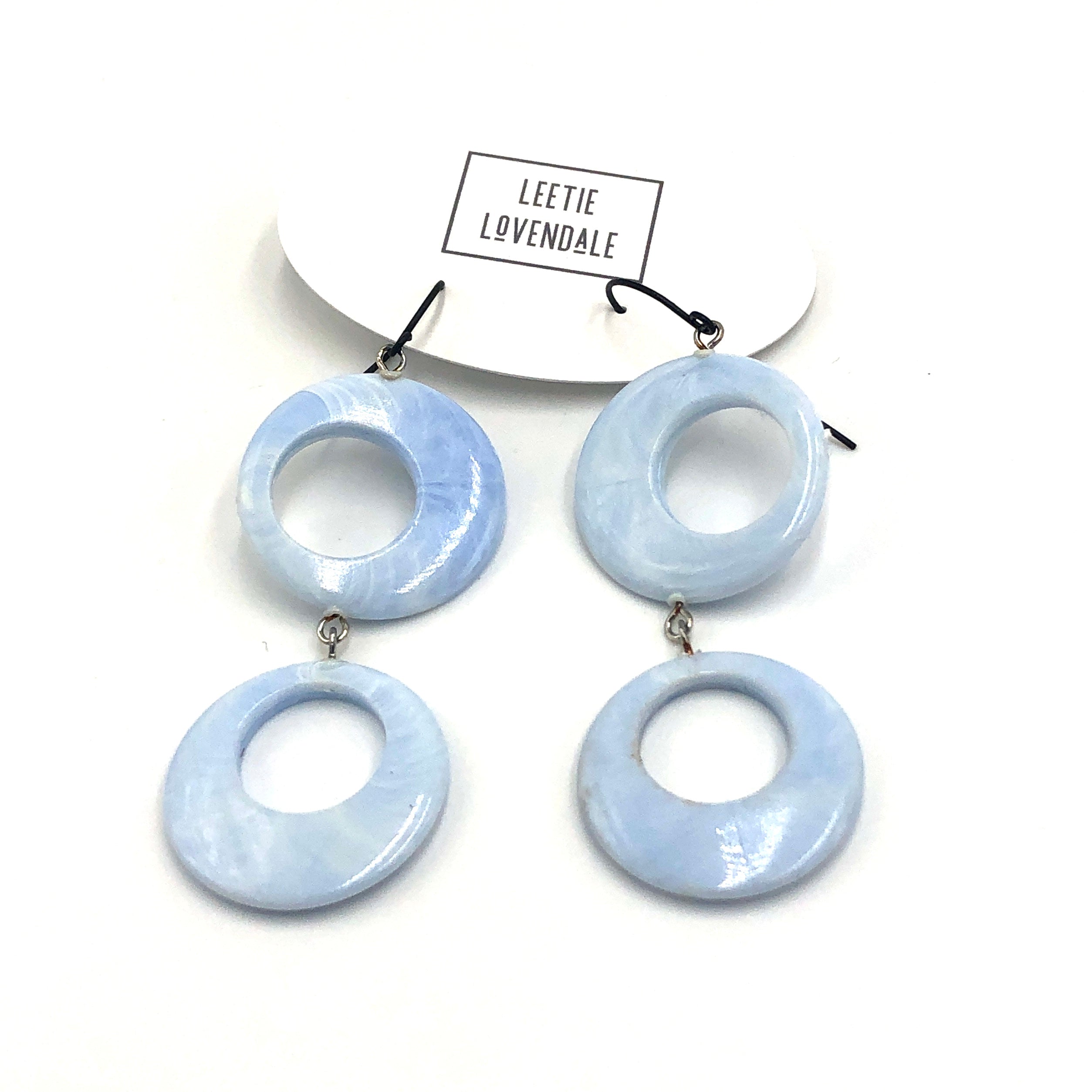 marbled blue earrings