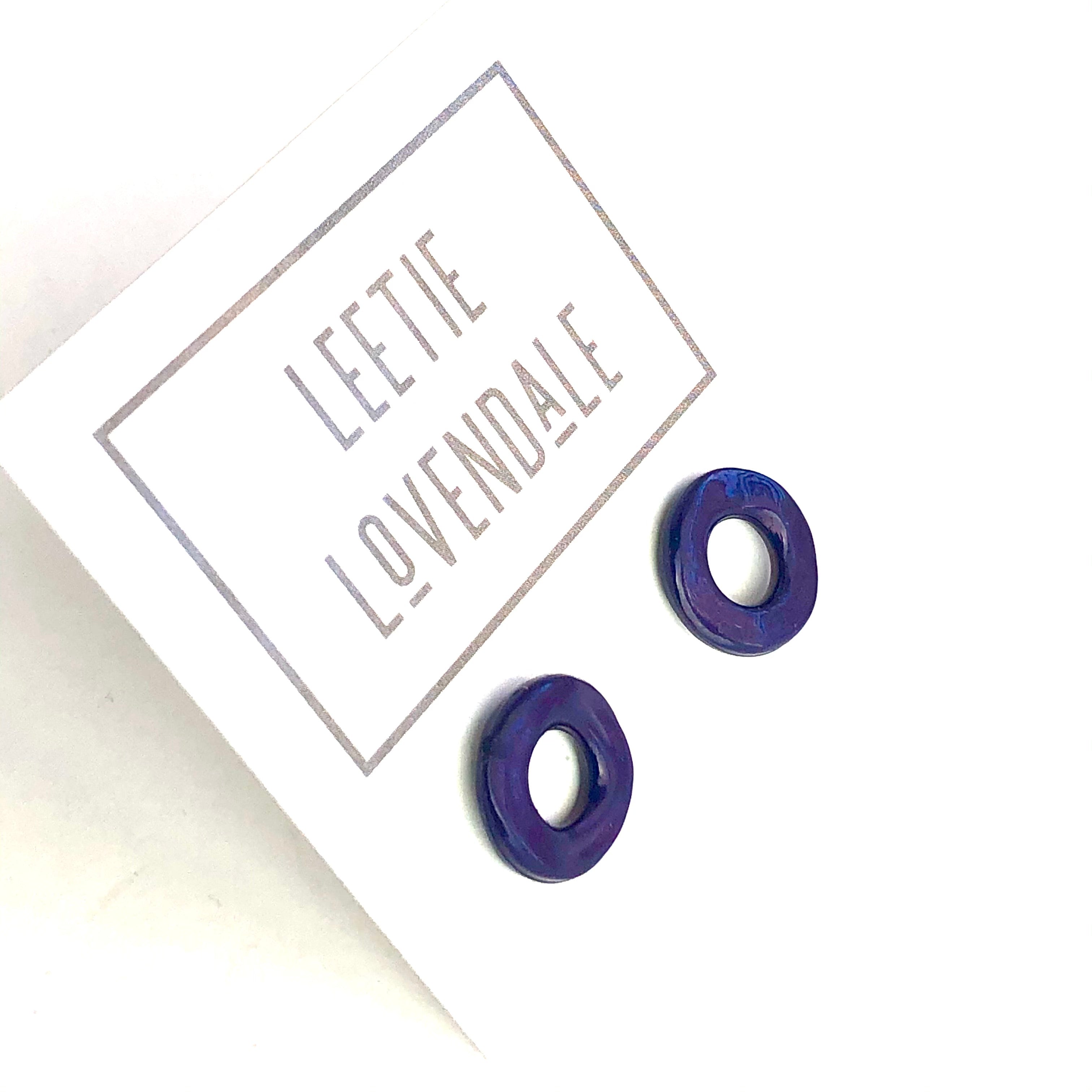 navy blue donut studs