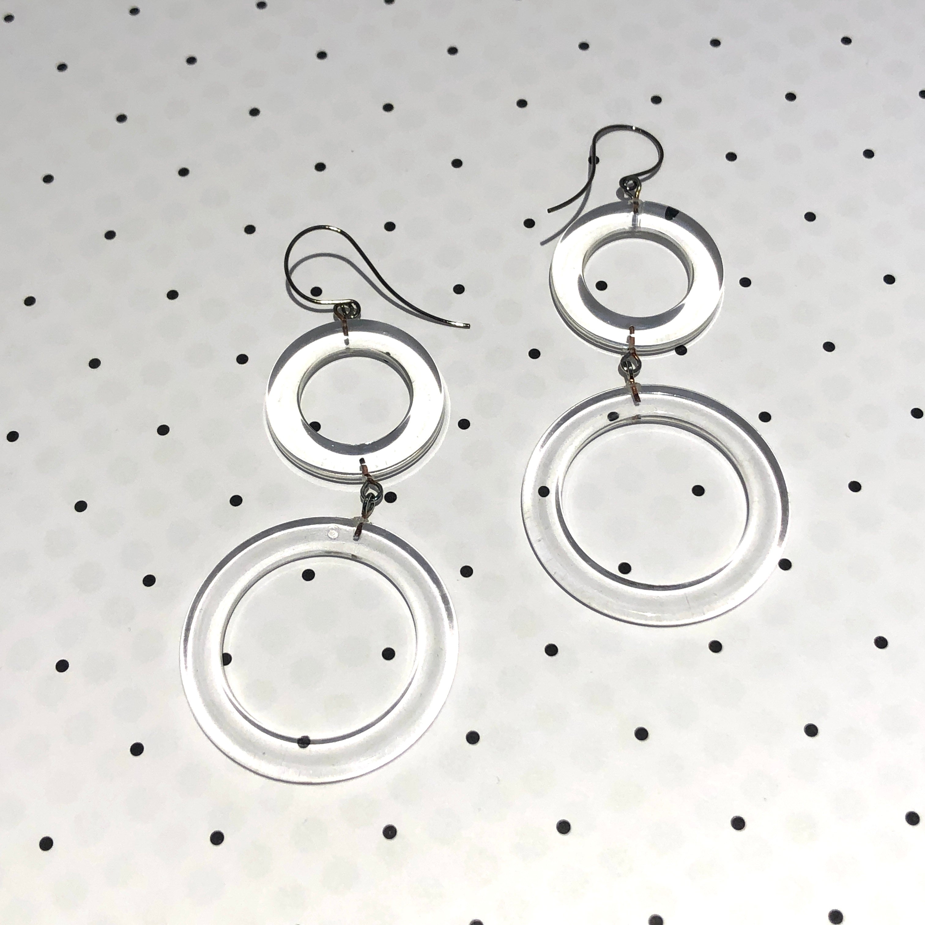 clear donut earrings