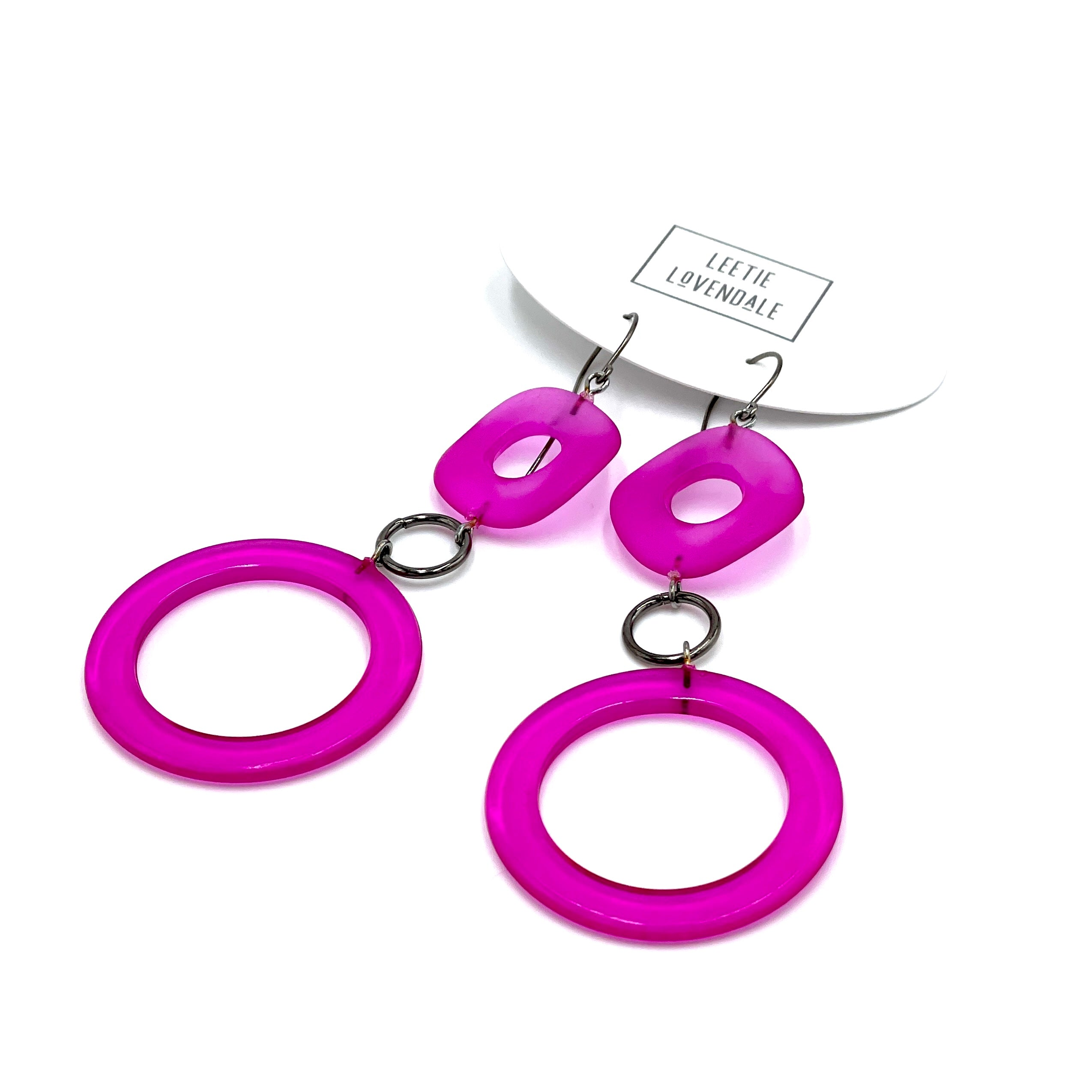 Hot Pink Lucite Drops