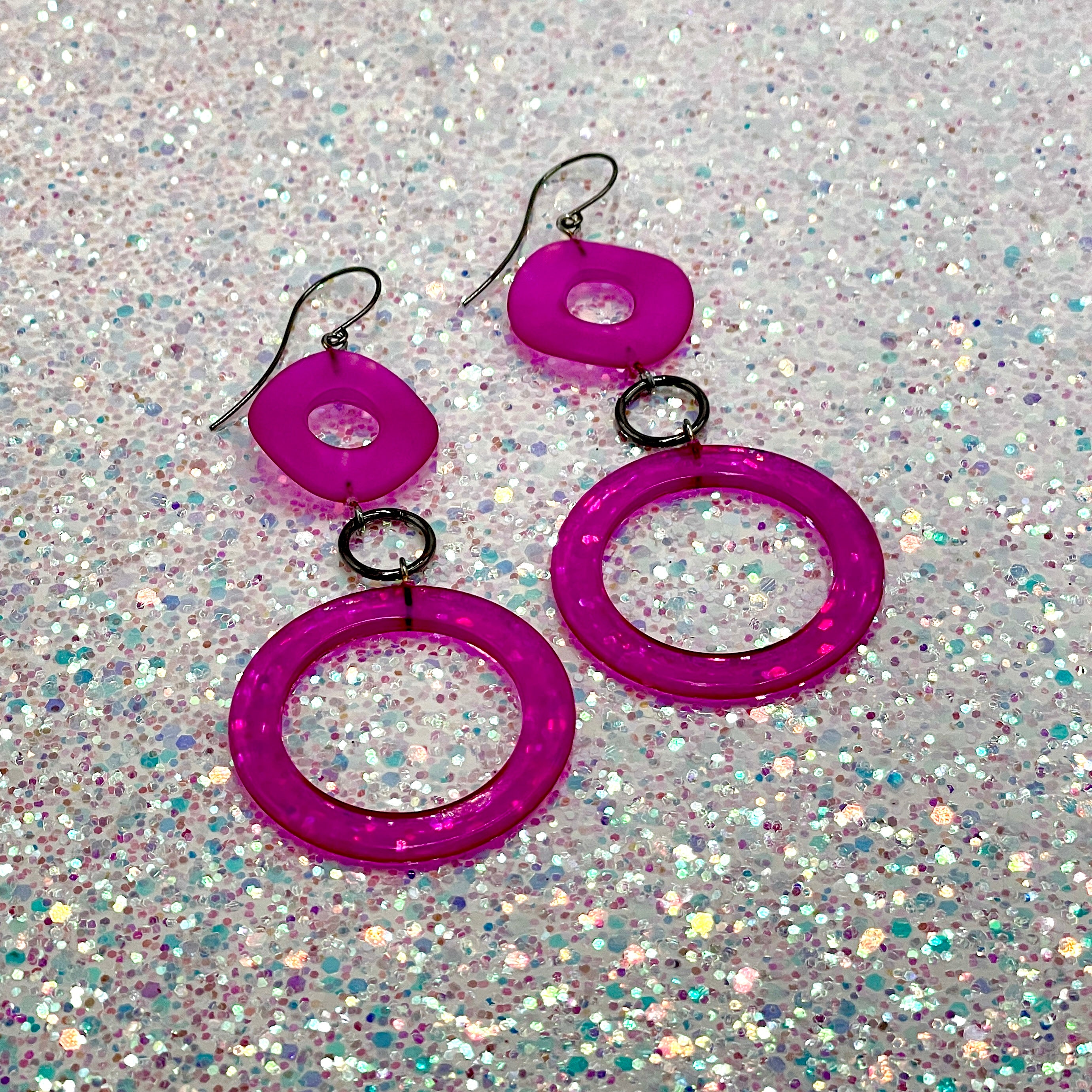Long Pink Earrings