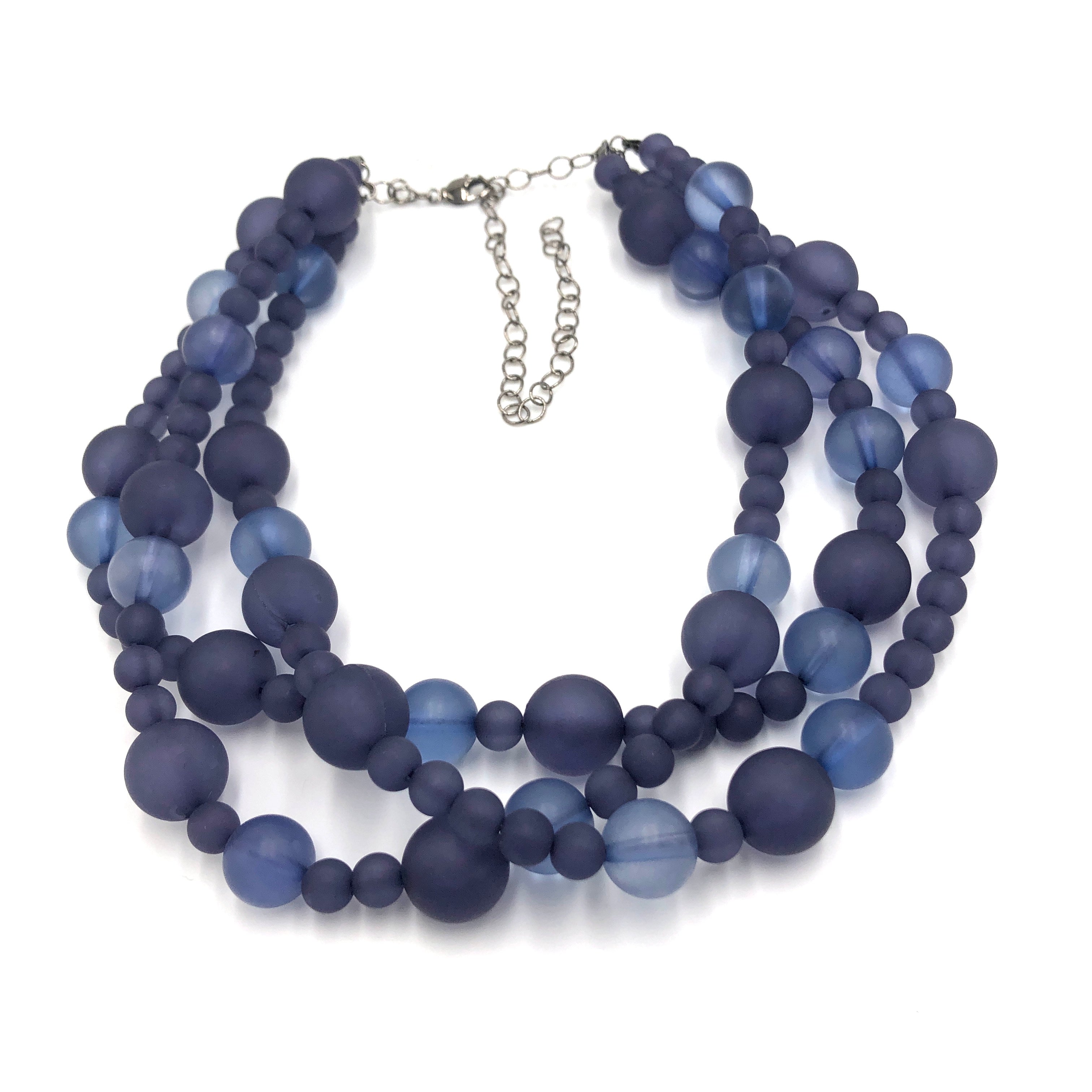 navy blue beaded necklace