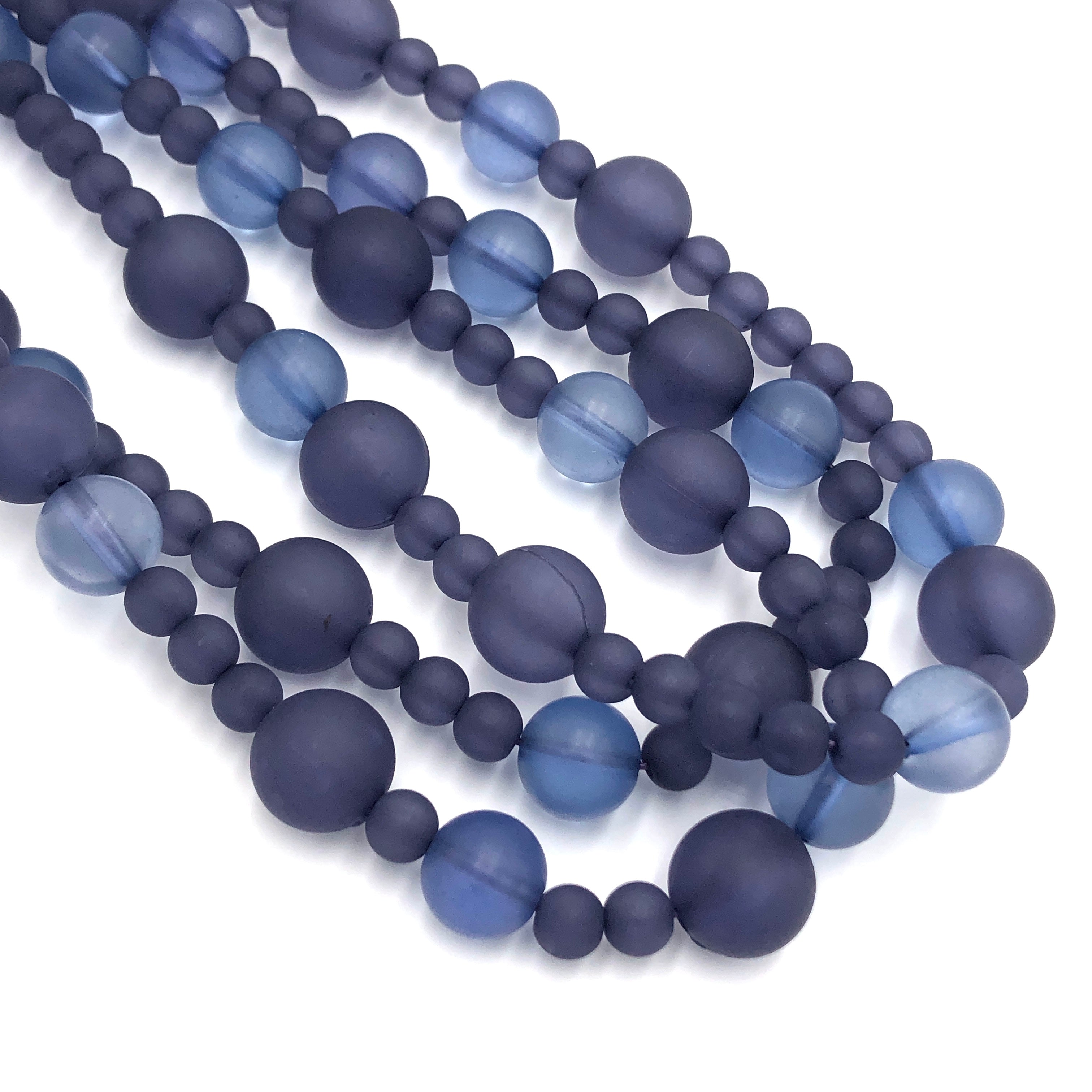 frosted blue necklace