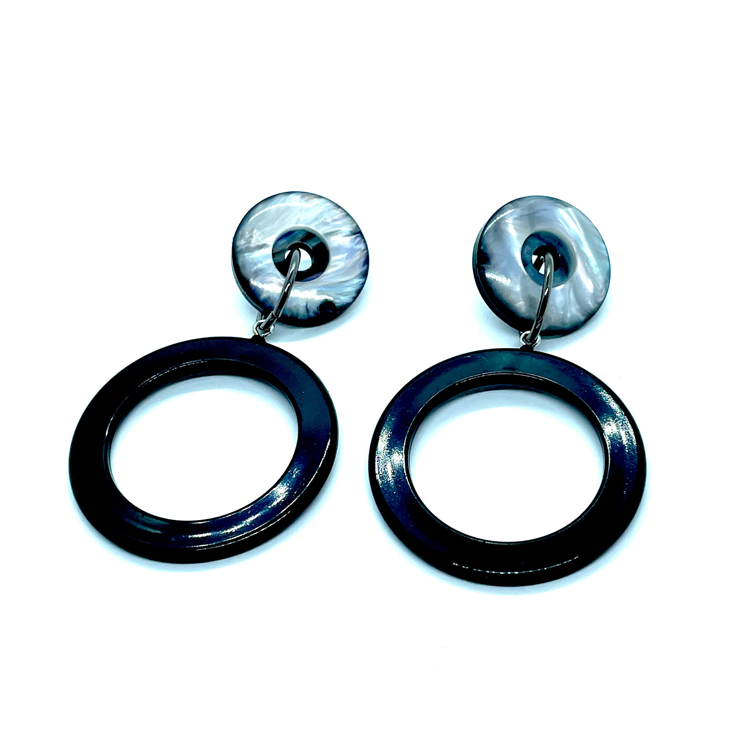 Black Vintage Lucite Earrings