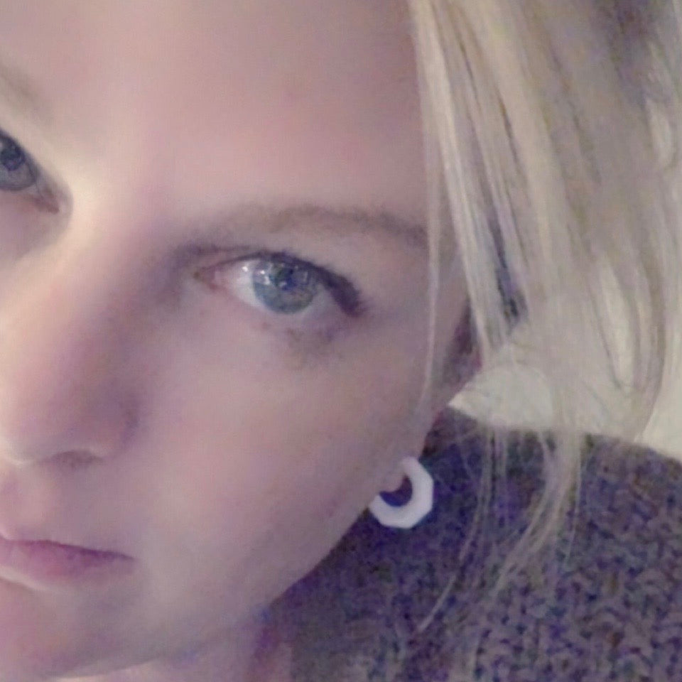 mini white hoop earrings