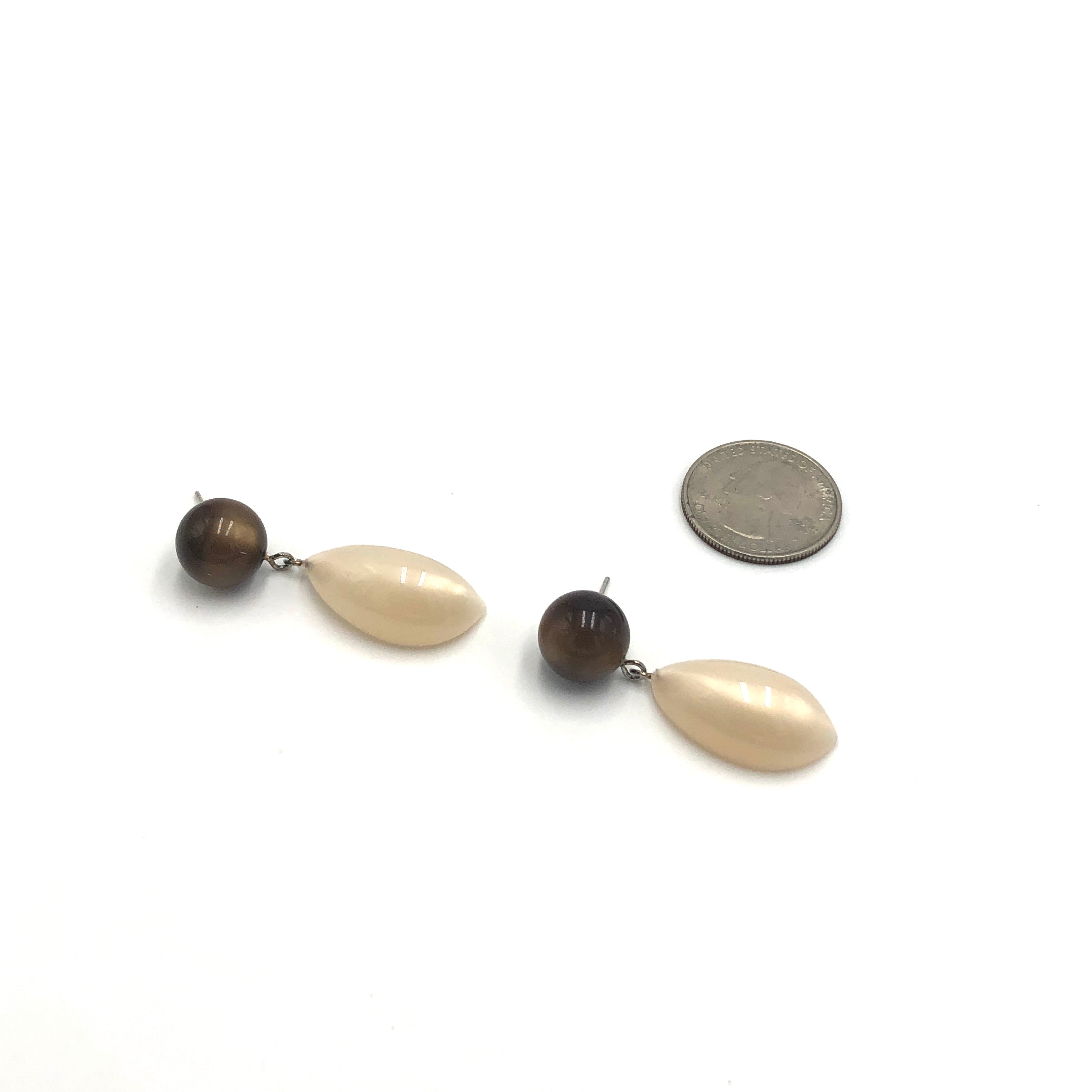 brown beige earrings