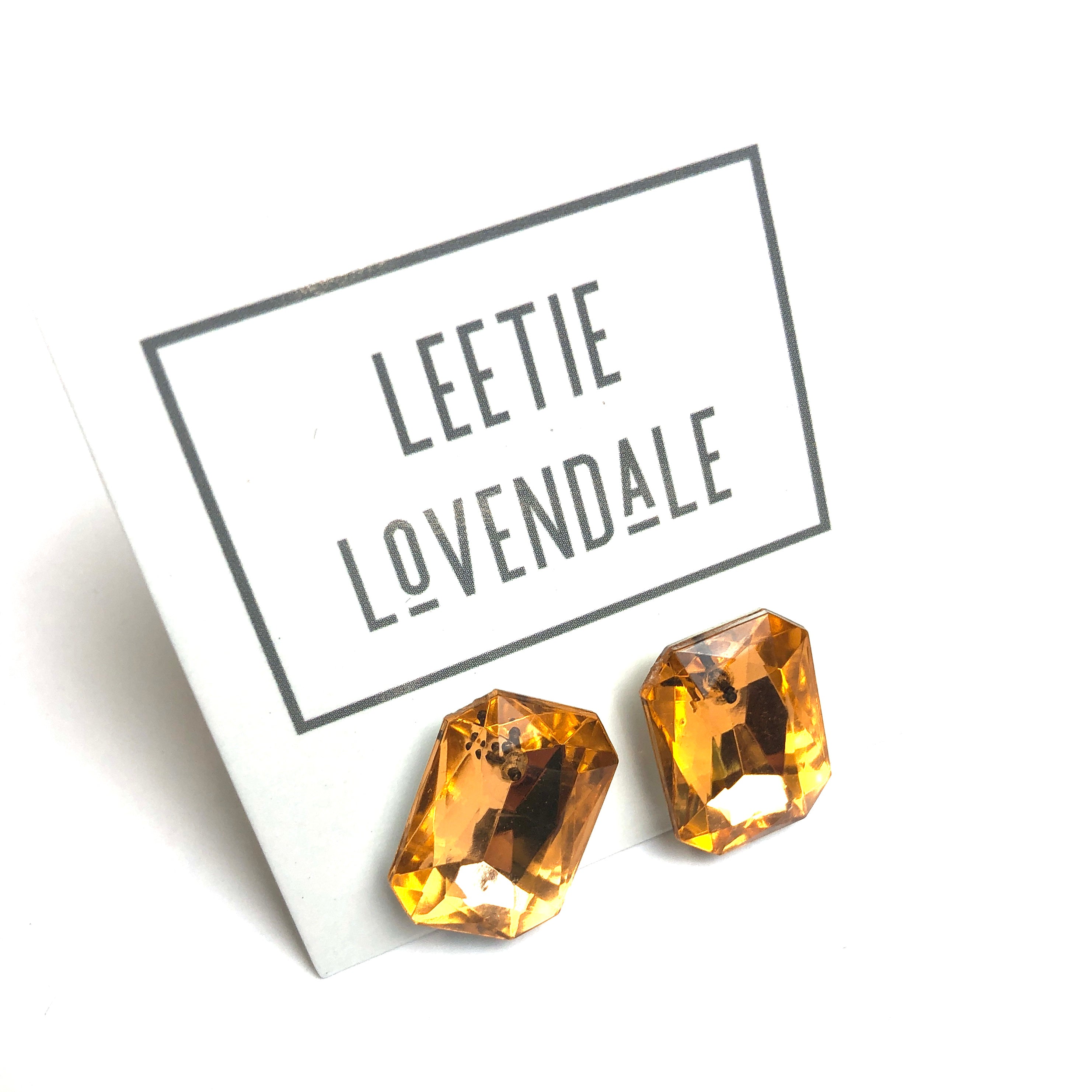 orange sparkle earrings