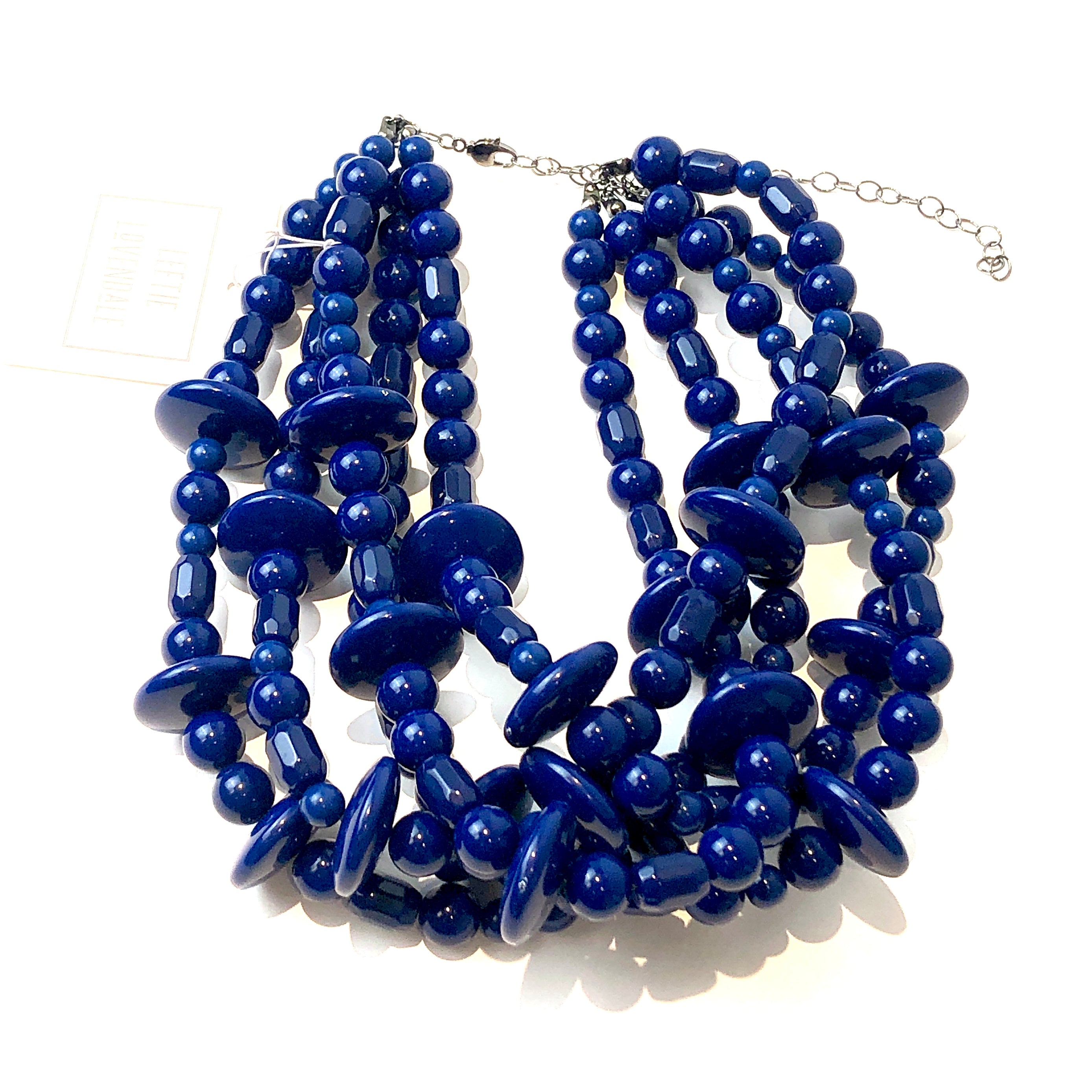 navy statement necklace