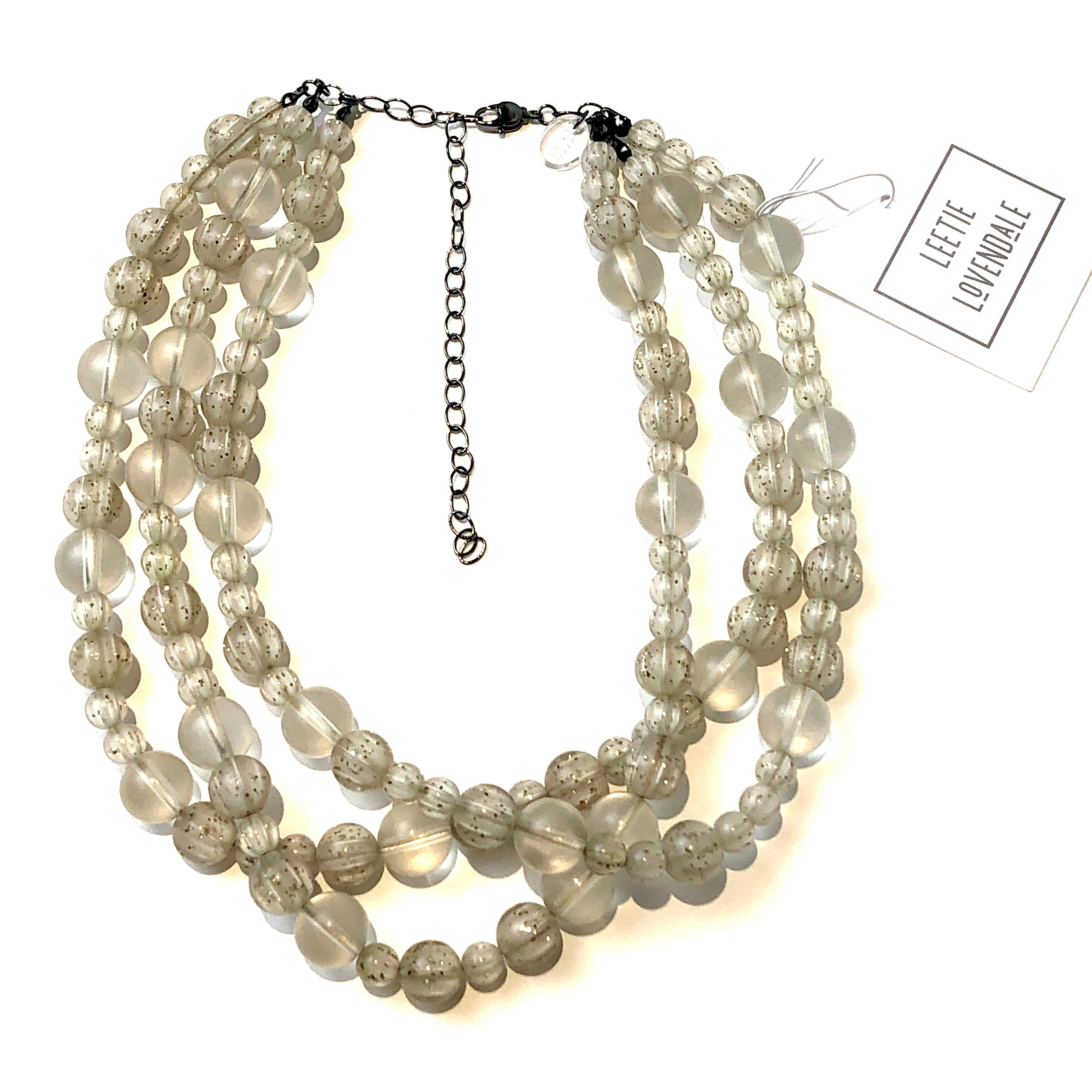 lucite glitter necklace
