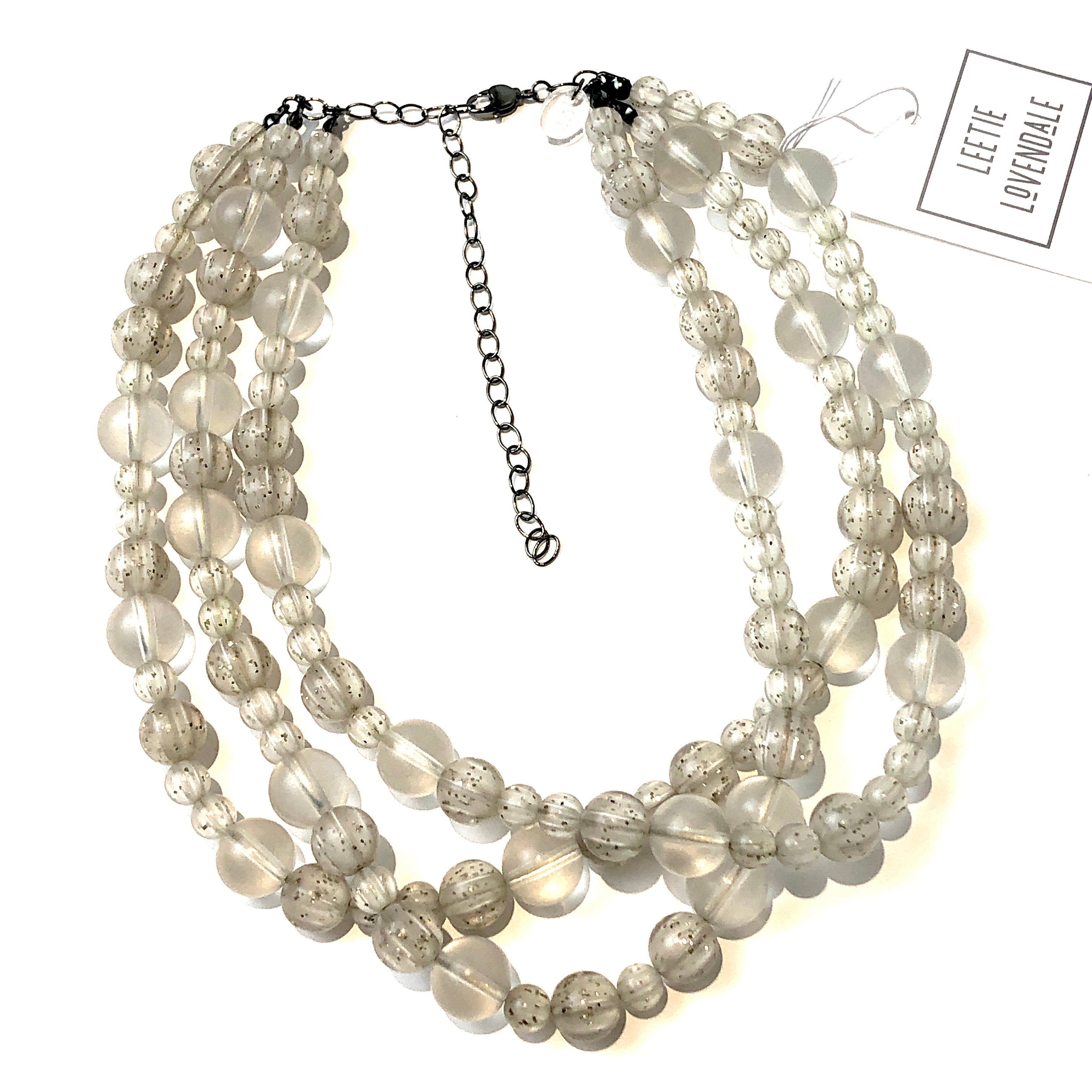 clear gold glitter necklace