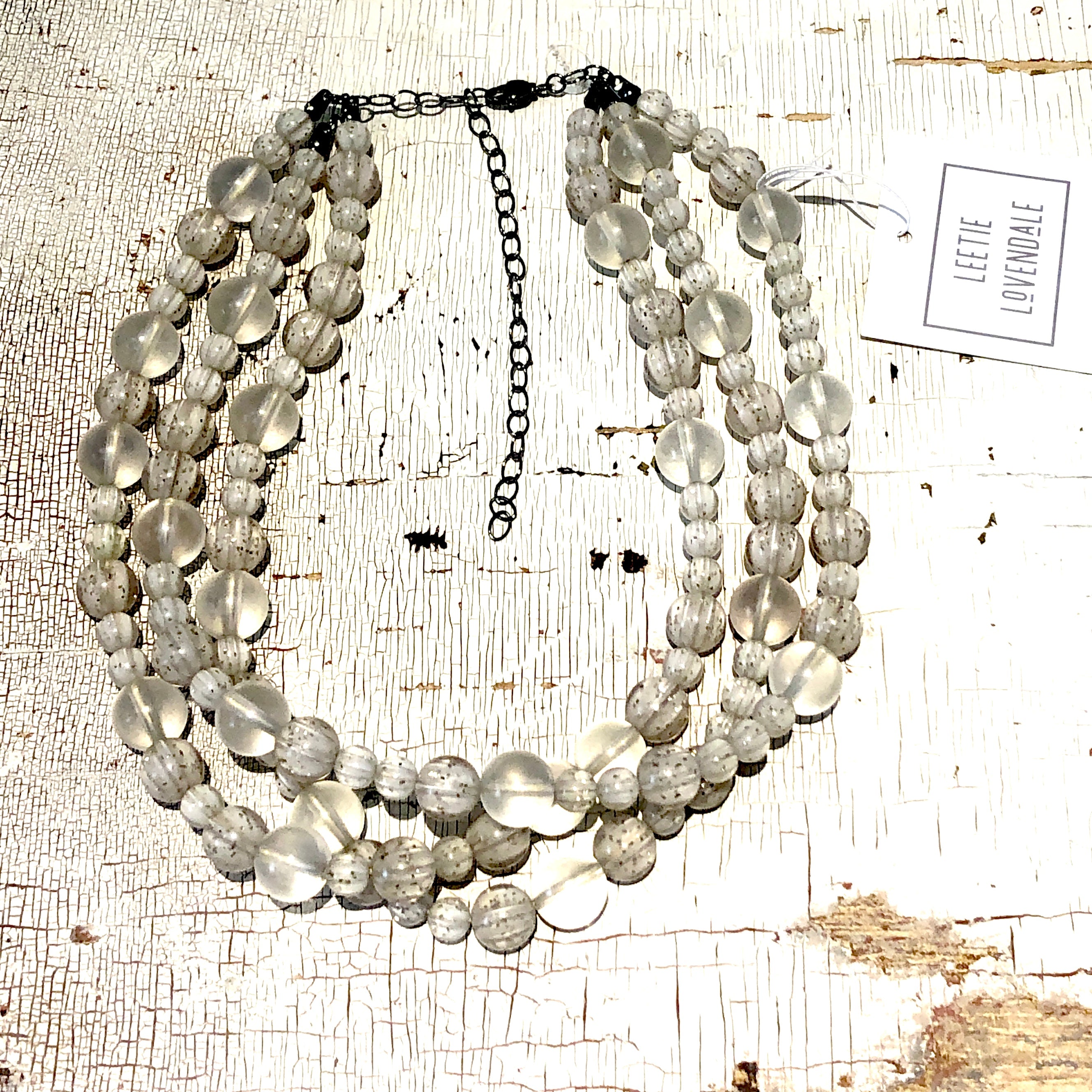 clear stripe statement necklace