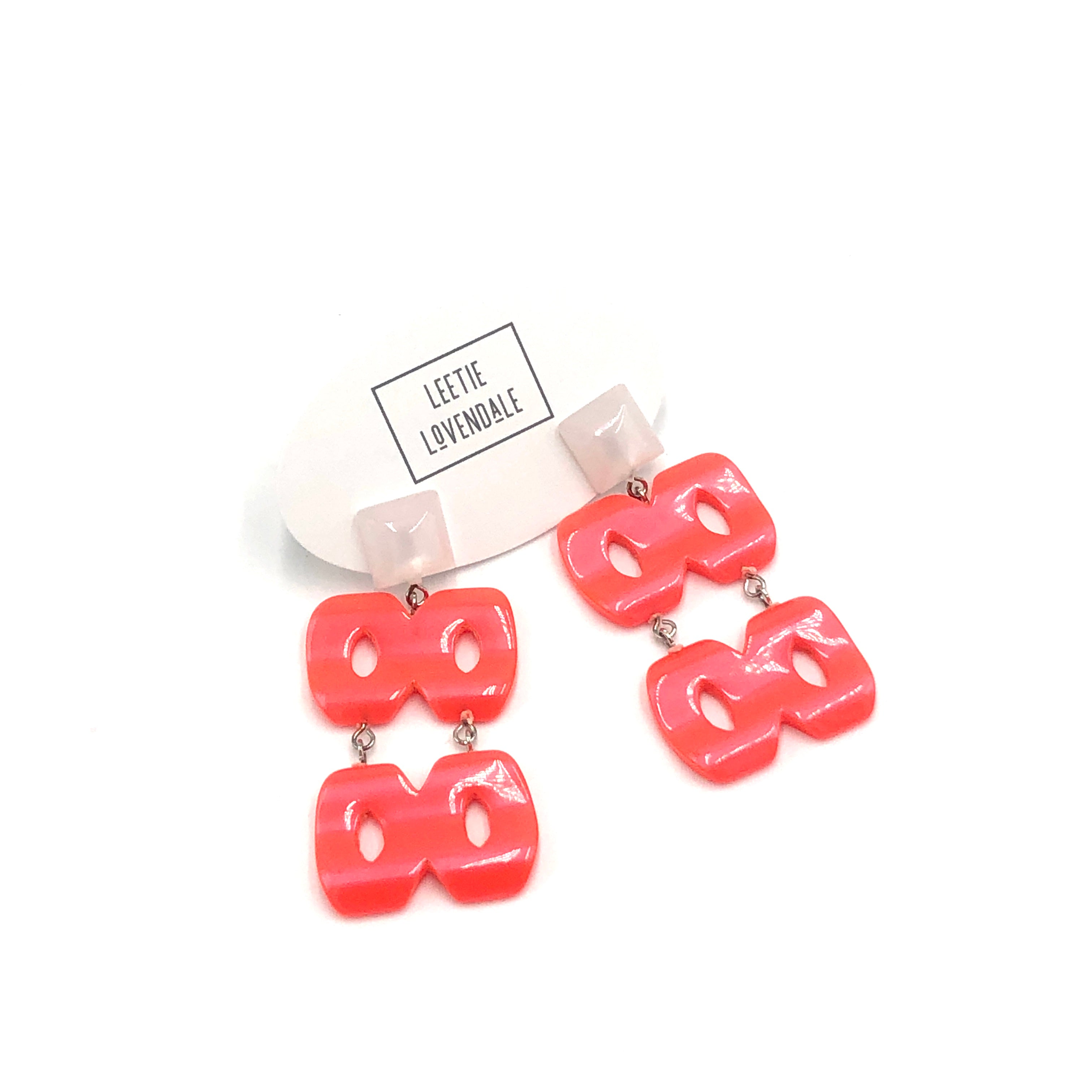 Neon Melon Hinged Moonglow Statement Earrings *