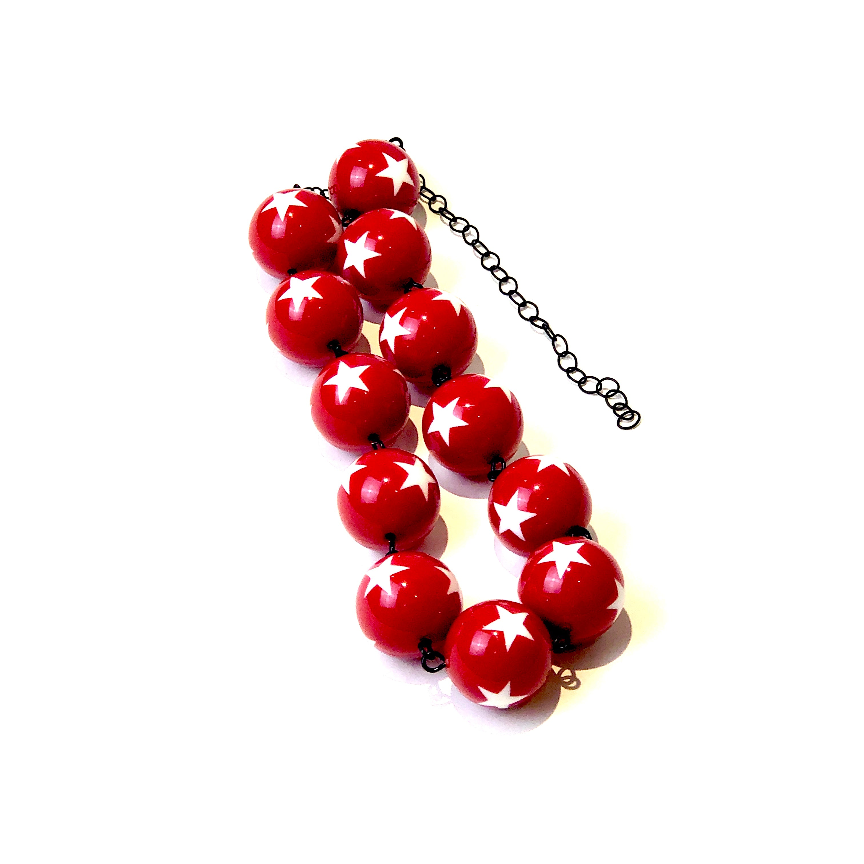 white star red necklace