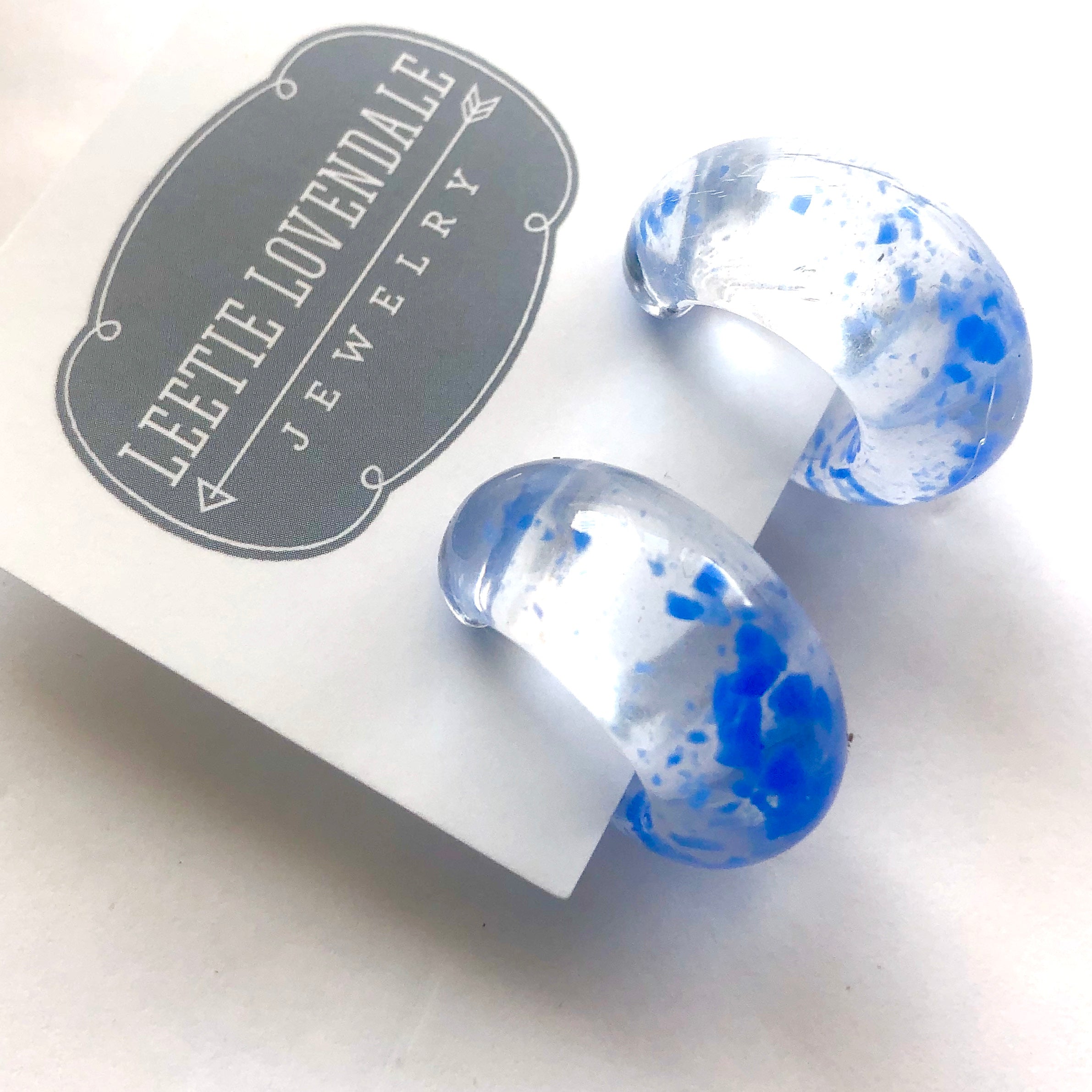 small speckled hoop earrings