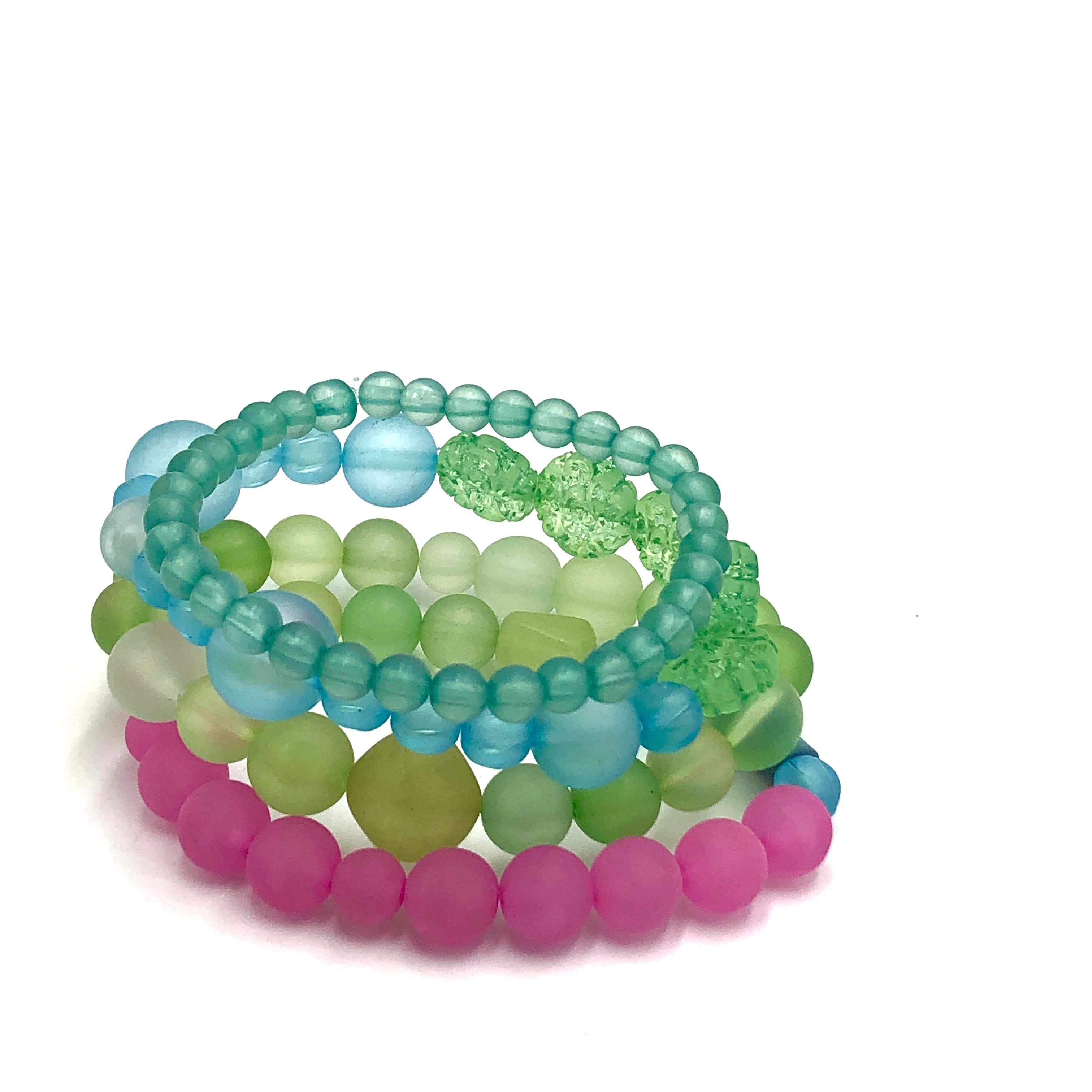 green blue bracelets