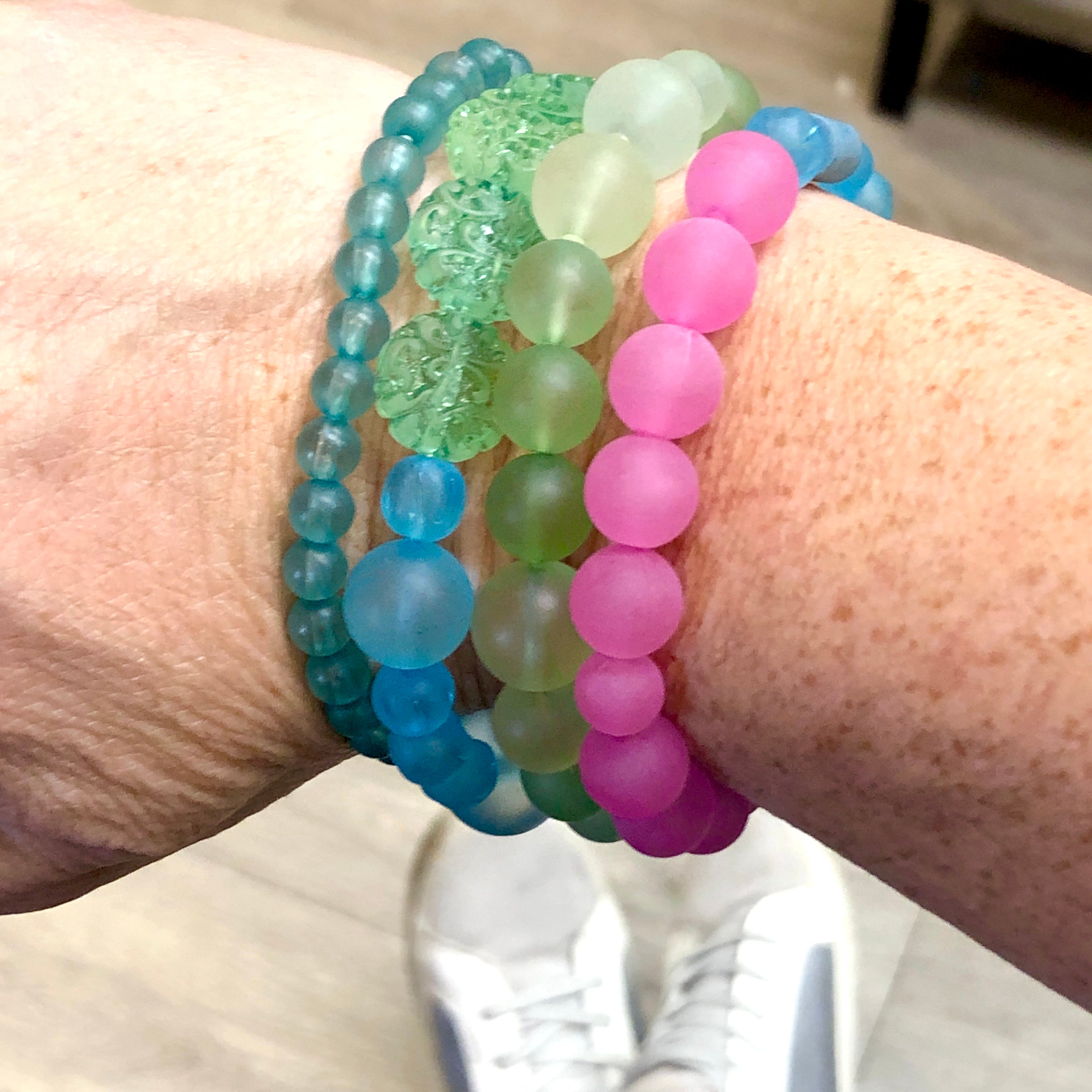 pastel frosted beads