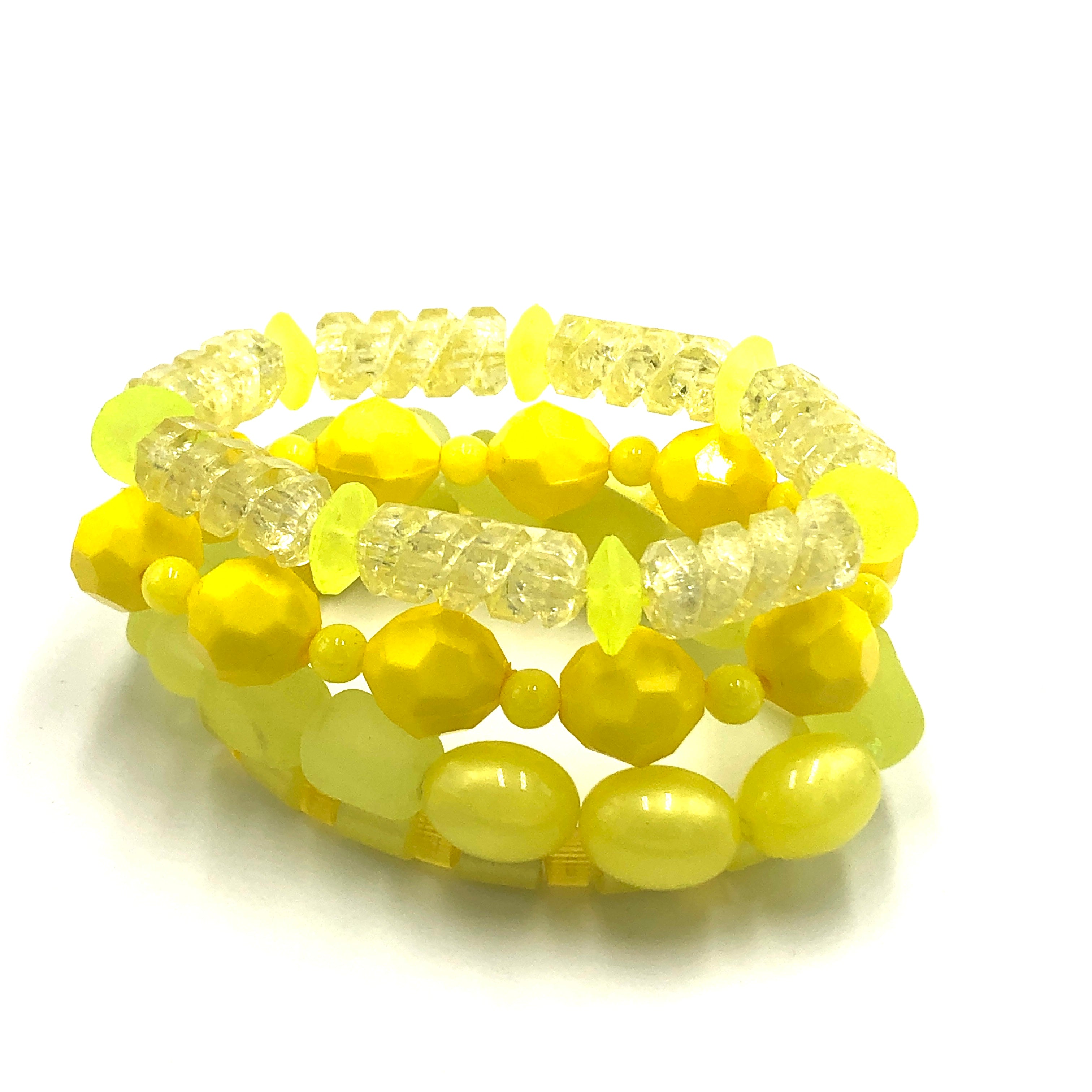 Sunshine Yellow Stack & Stretch Bracelets Set
