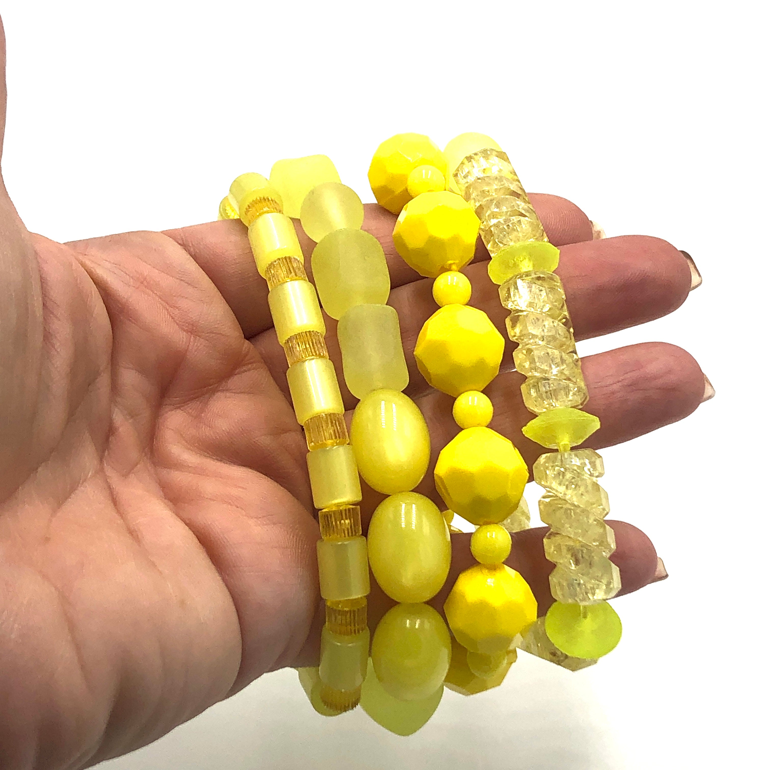 Sunshine Yellow Stack & Stretch Bracelets Set