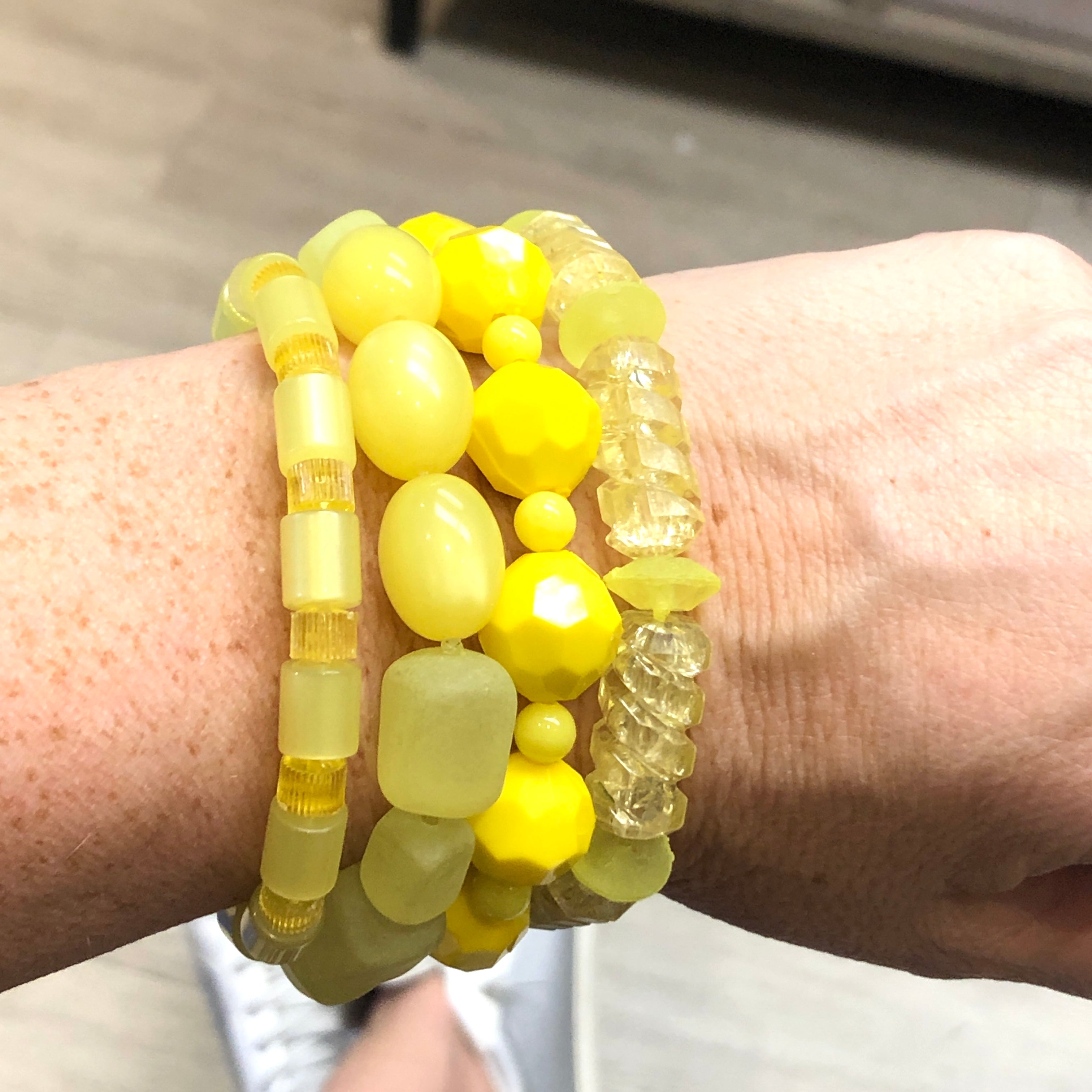 Sunshine Yellow Stack & Stretch Bracelets Set