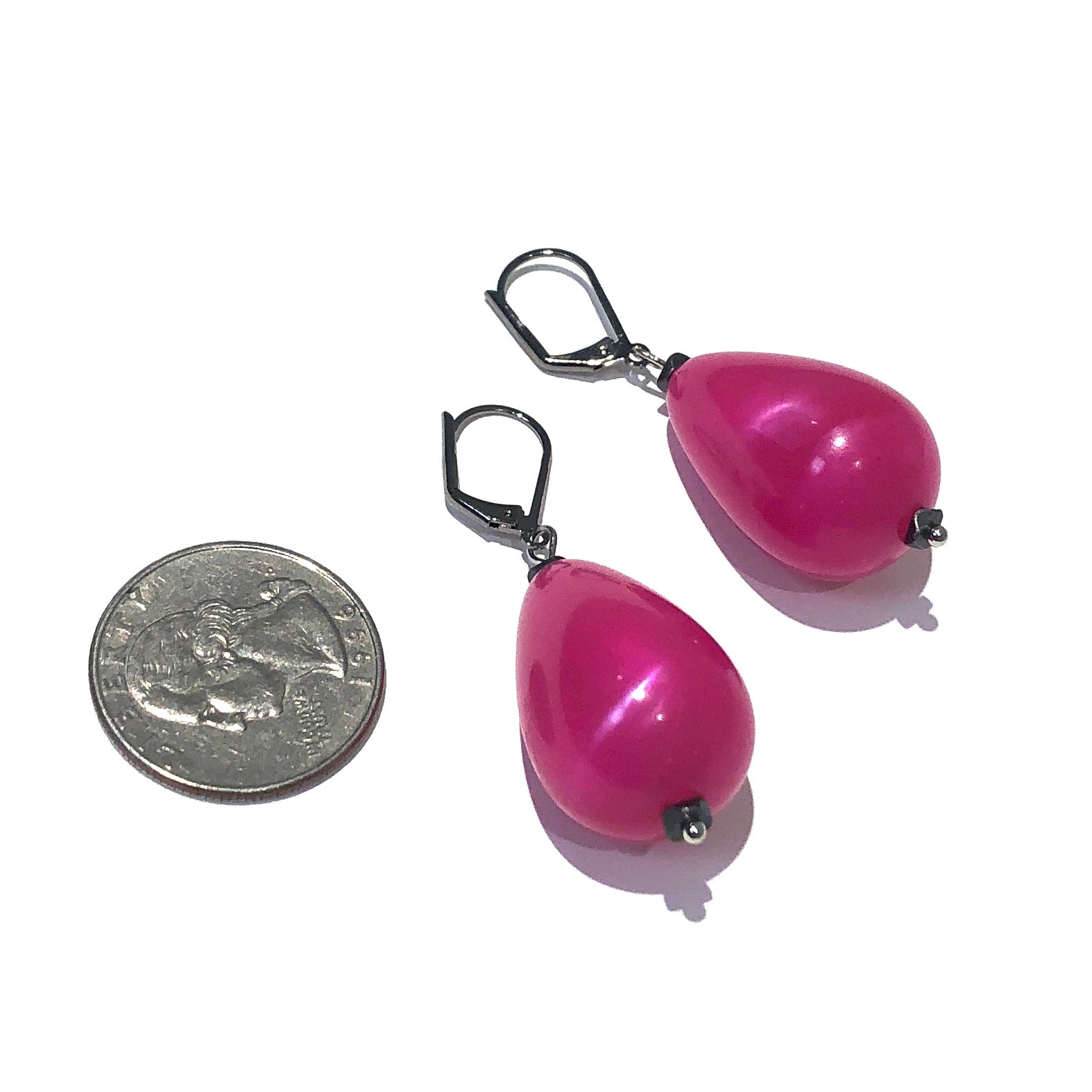 dark pink earrings